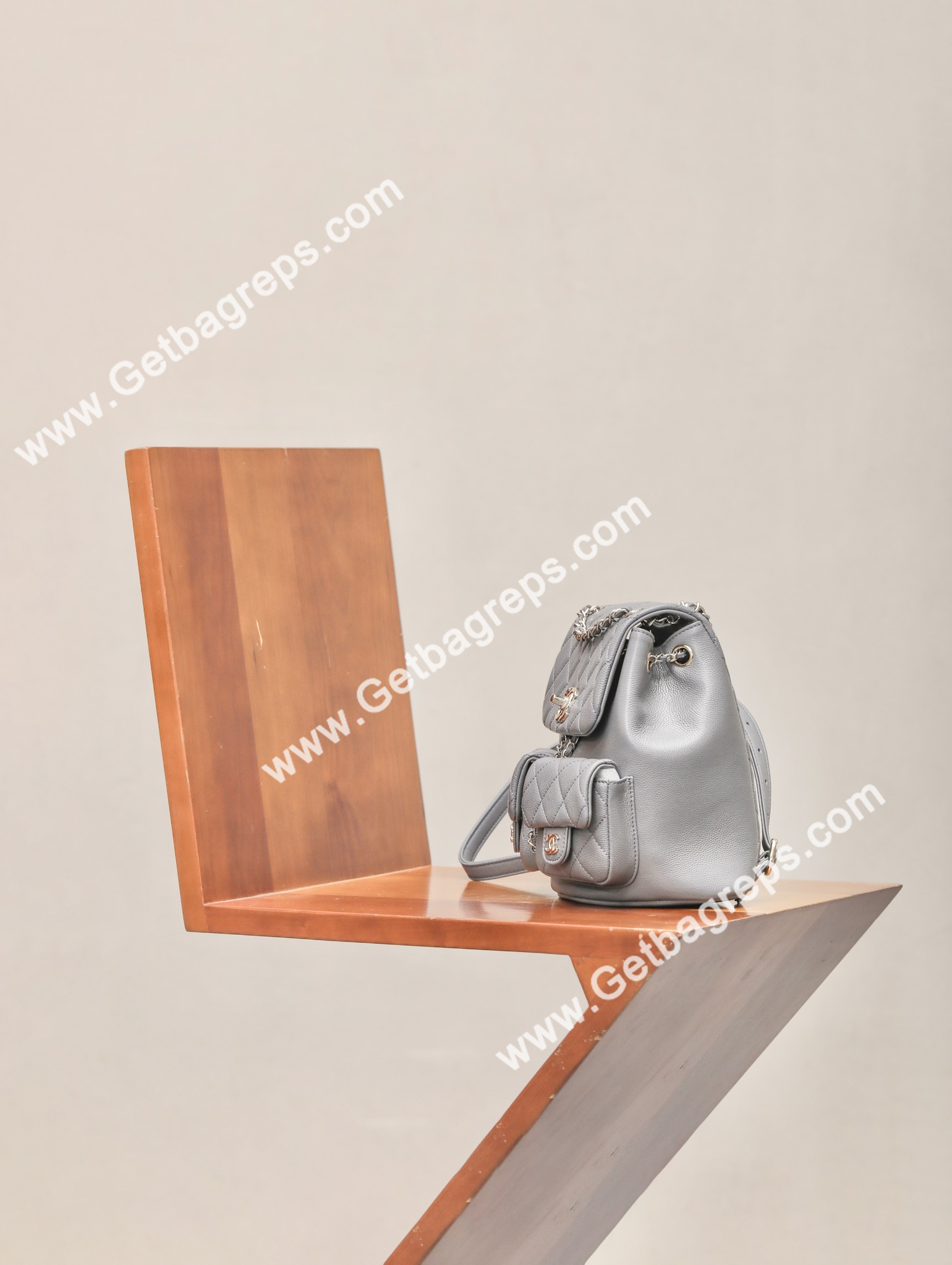 Chanel 23P Backpack Large Haas Leather Grey