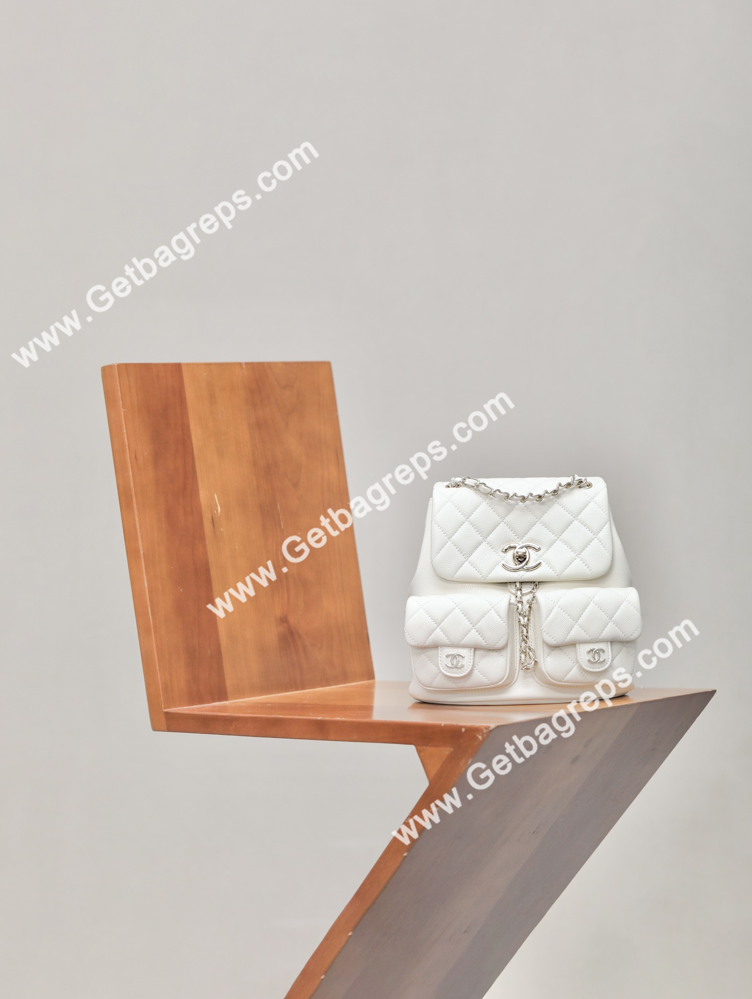 Chanel 23P Backpack Large Haas Leather White