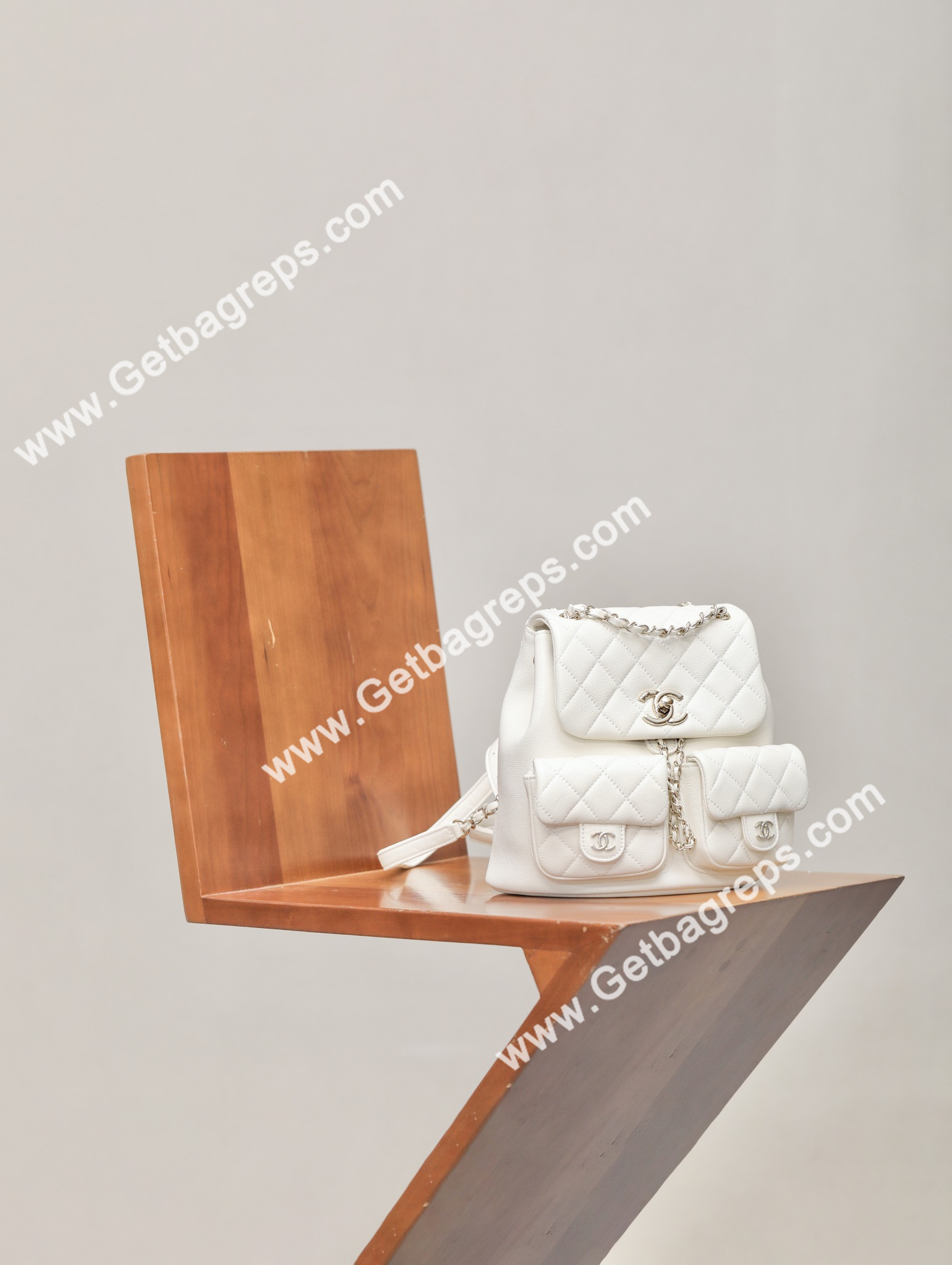 Chanel 23P Backpack Large Haas Leather White
