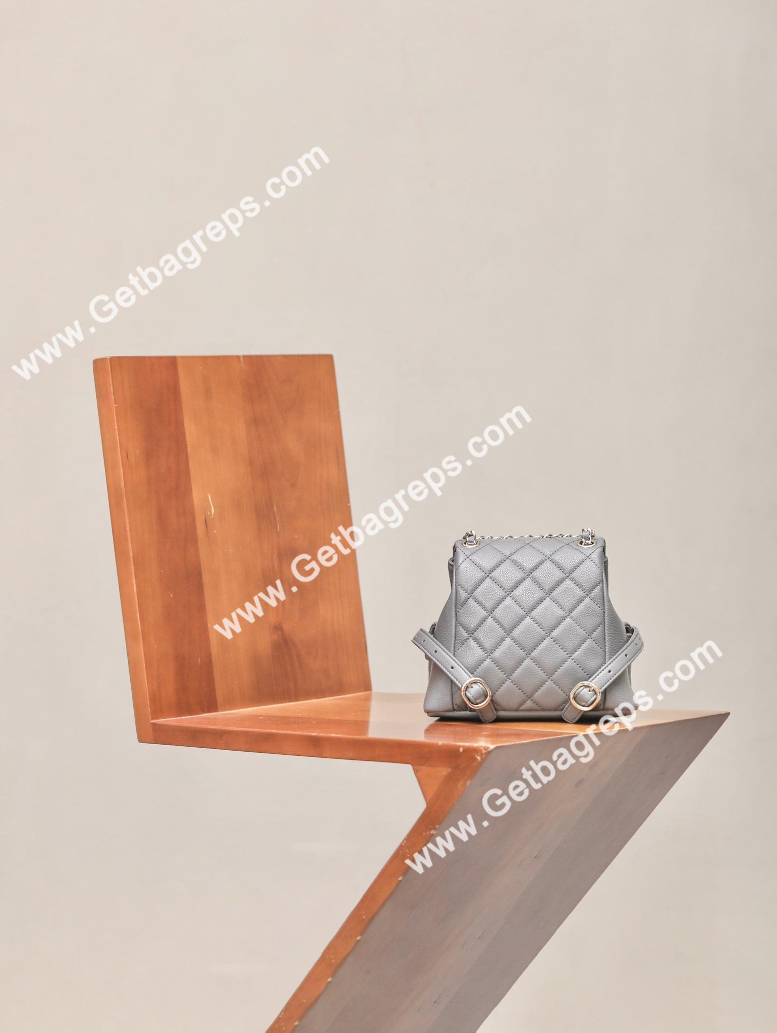 Chanel 23P Backpack Small Haas Leather Grey