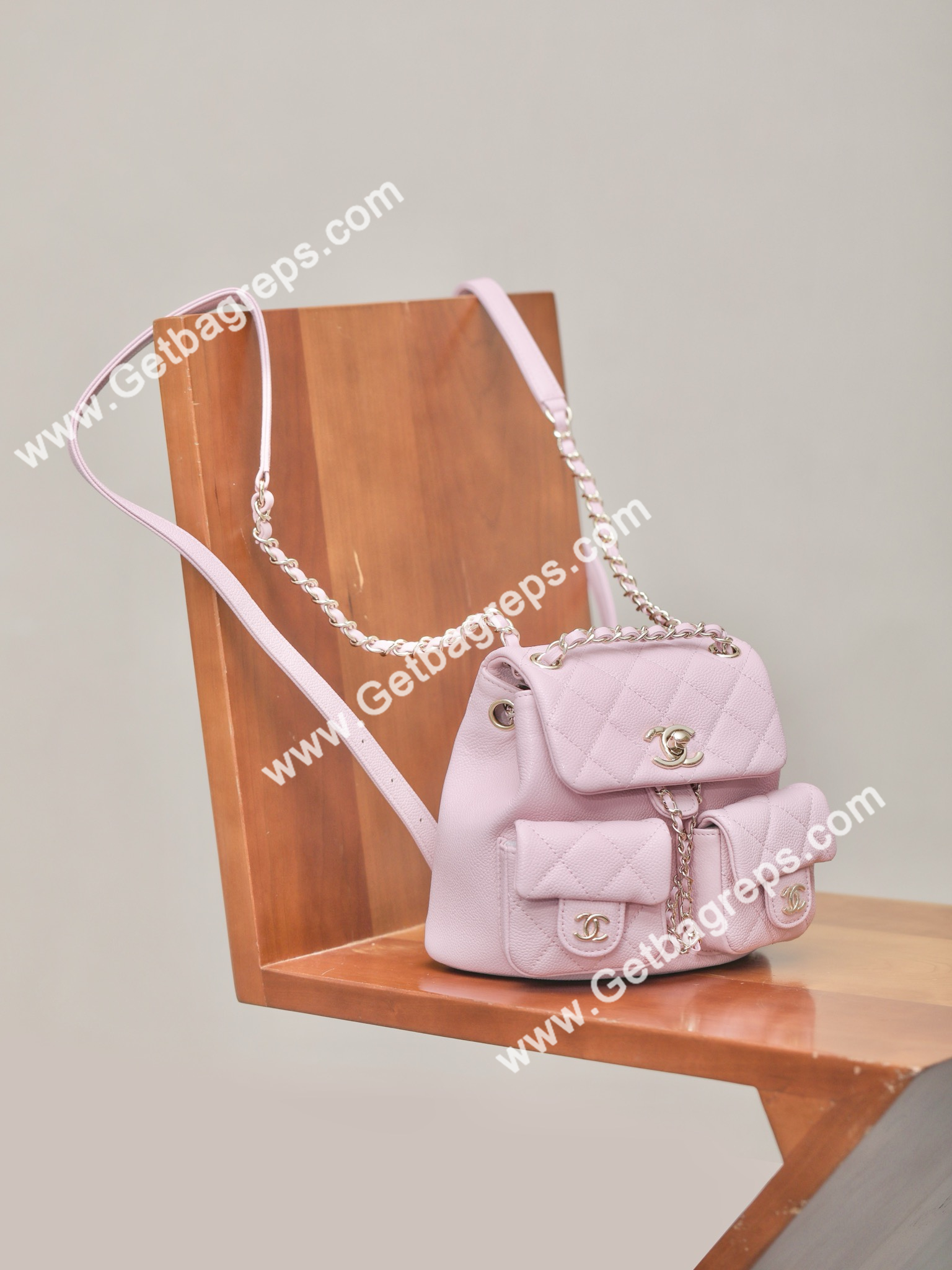 Chanel 23P Backpack Small Haas Leather Pink