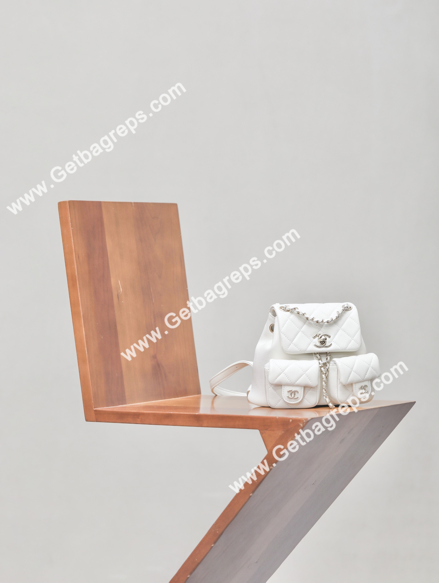 Chanel 23P Backpack Small Haas Leather White