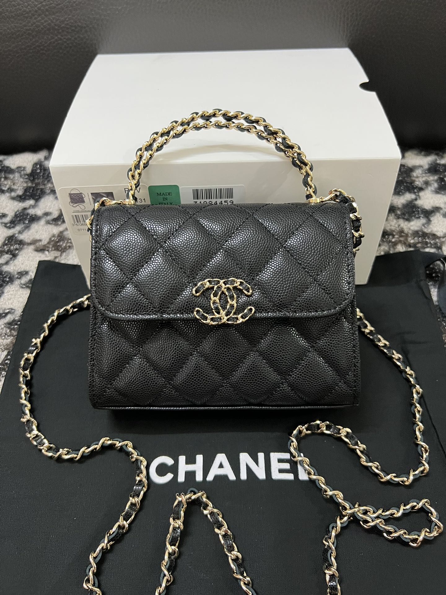 Chanel 23P Small Kelly Top Handle Handbag Black