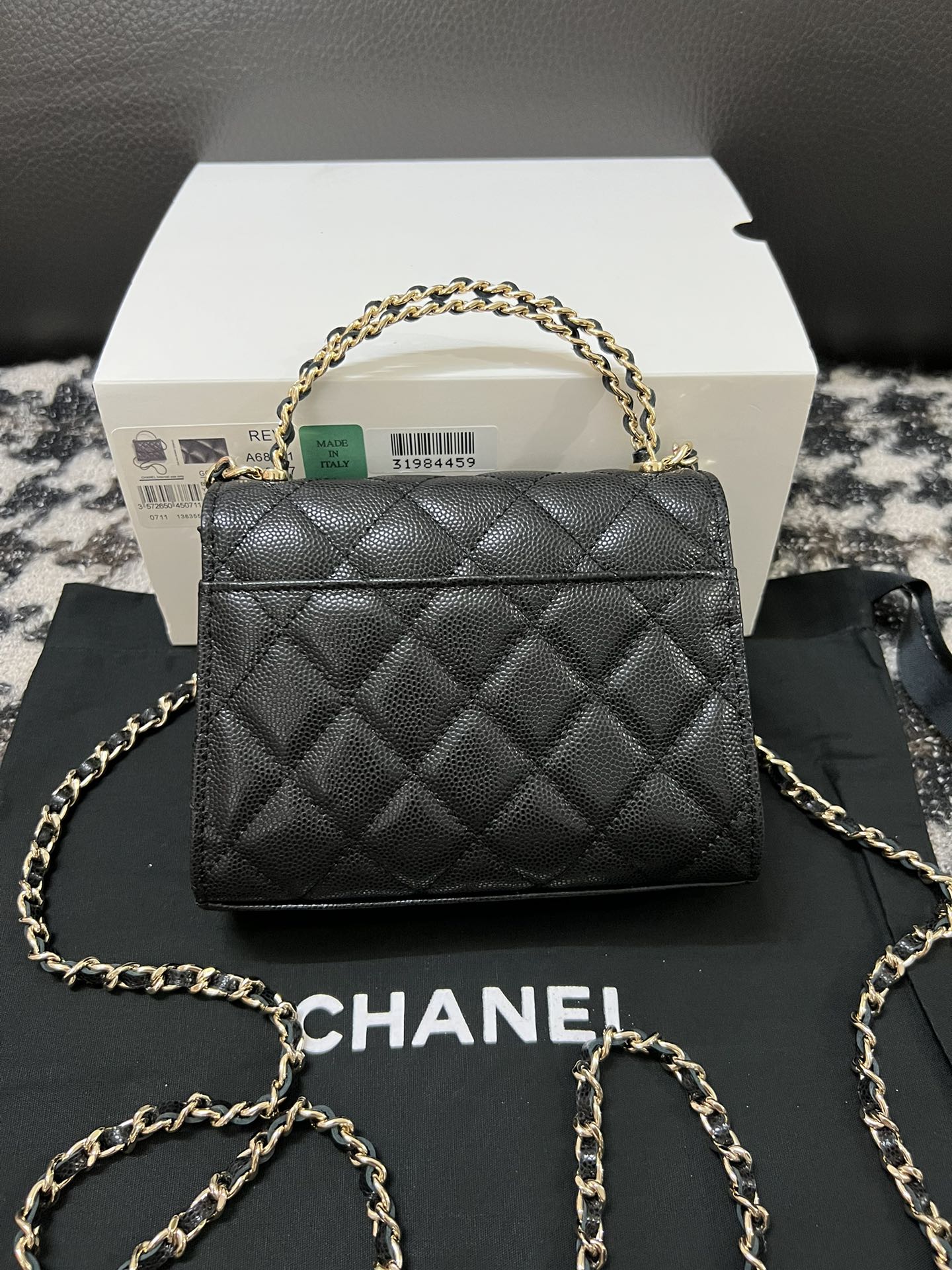 Chanel 23P Small Kelly Top Handle Handbag Black