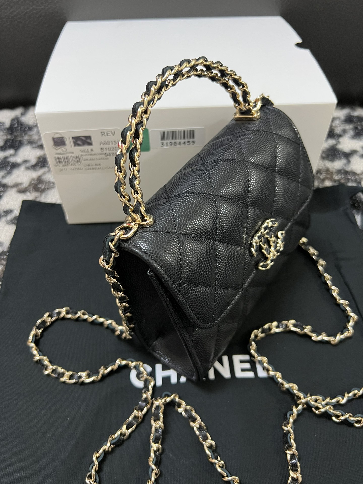 Chanel 23P Small Kelly Top Handle Handbag Black