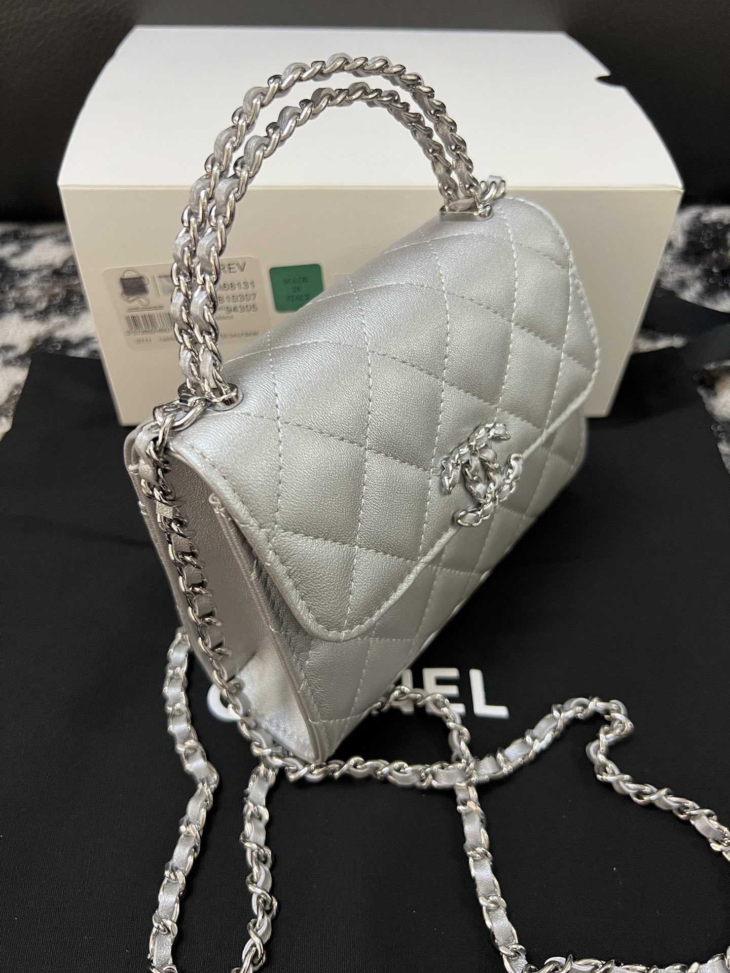 Chanel 23P Small Kelly Top Handle Handbag Gray