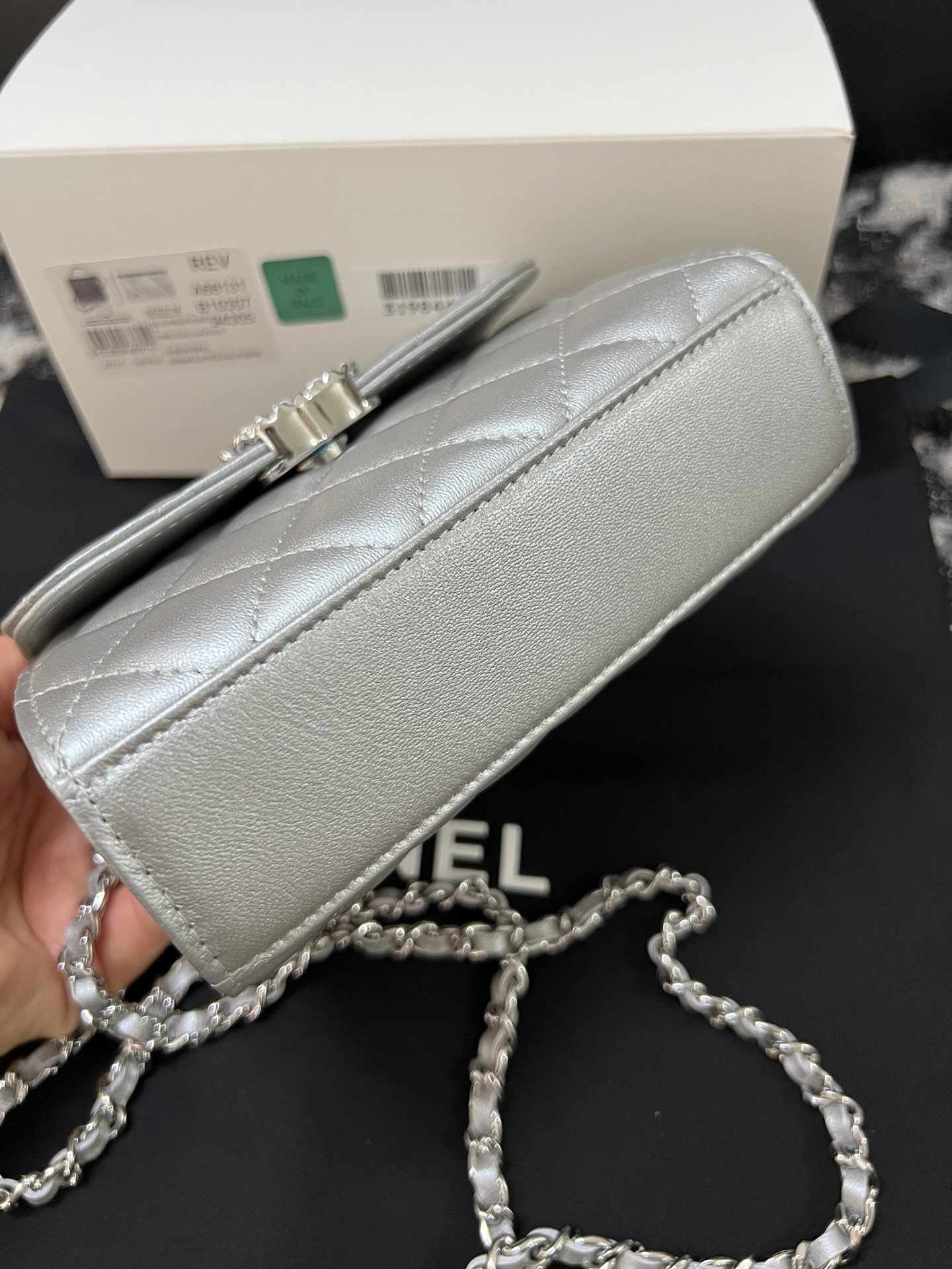 Chanel 23P Small Kelly Top Handle Handbag Gray