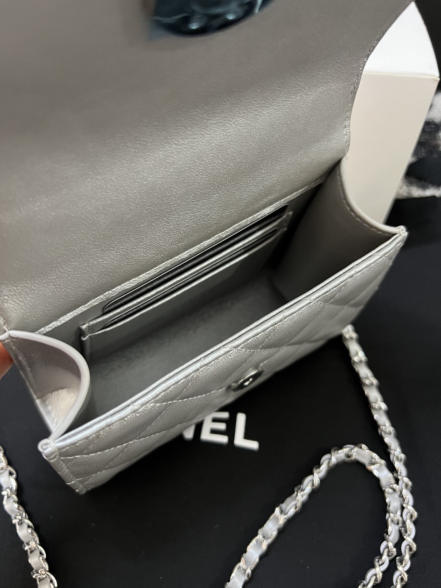 Chanel 23P Small Kelly Top Handle Handbag Gray