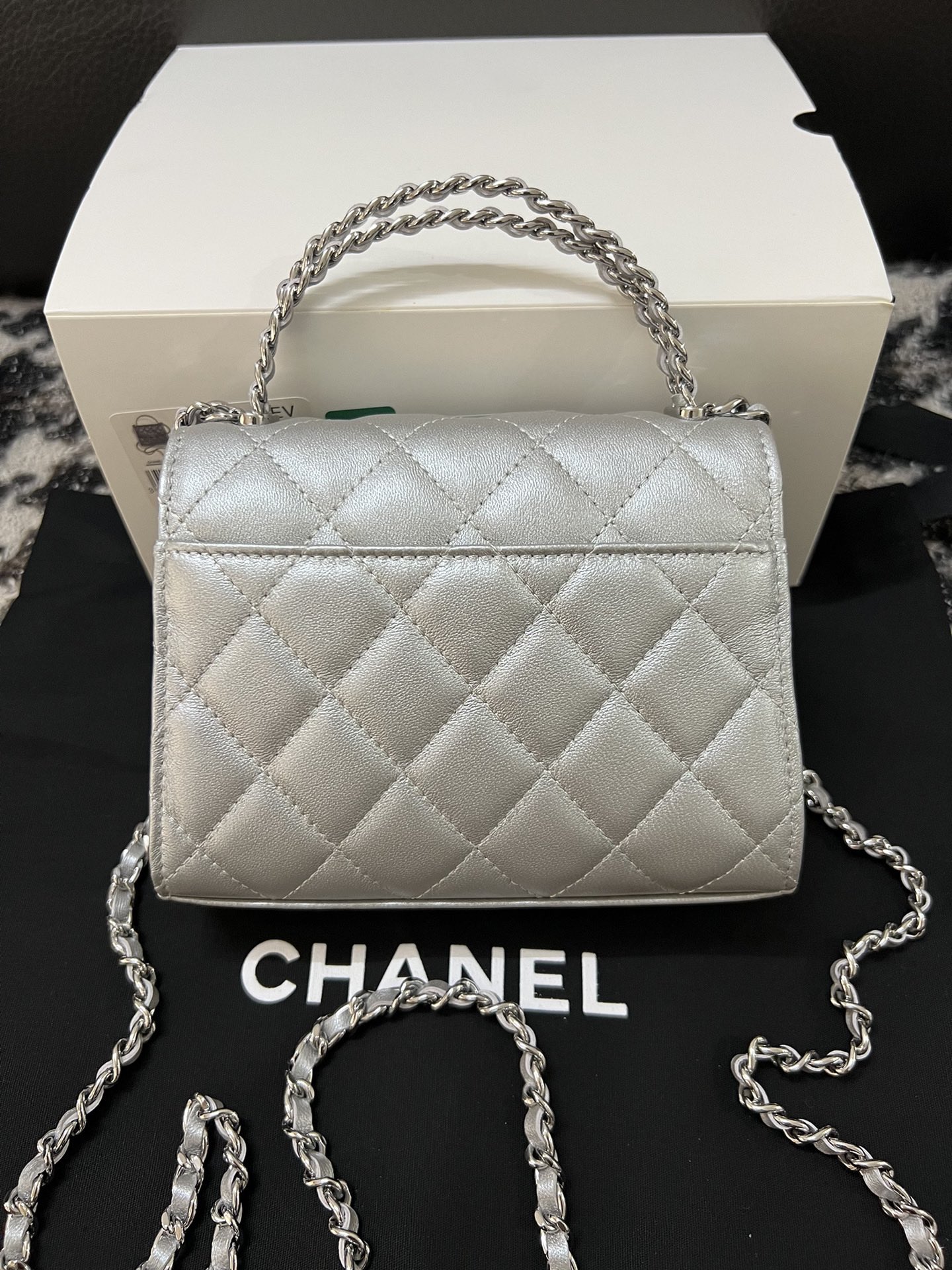 Chanel 23P Small Kelly Top Handle Handbag Gray