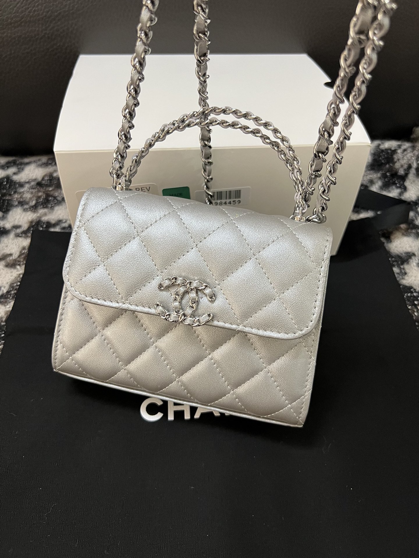 Chanel 23P Small Kelly Top Handle Handbag Gray