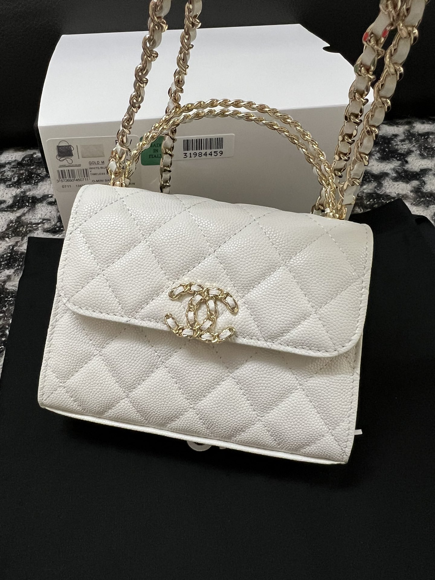 Chanel 23P Small Kelly Top Handle Handbag White