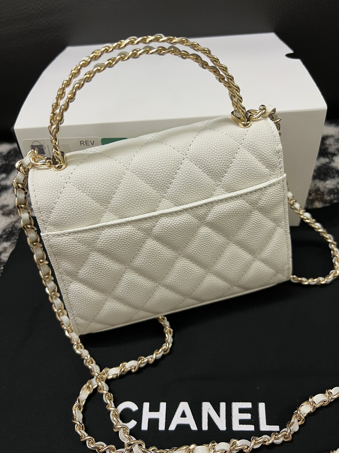 Chanel 23P Small Kelly Top Handle Handbag White