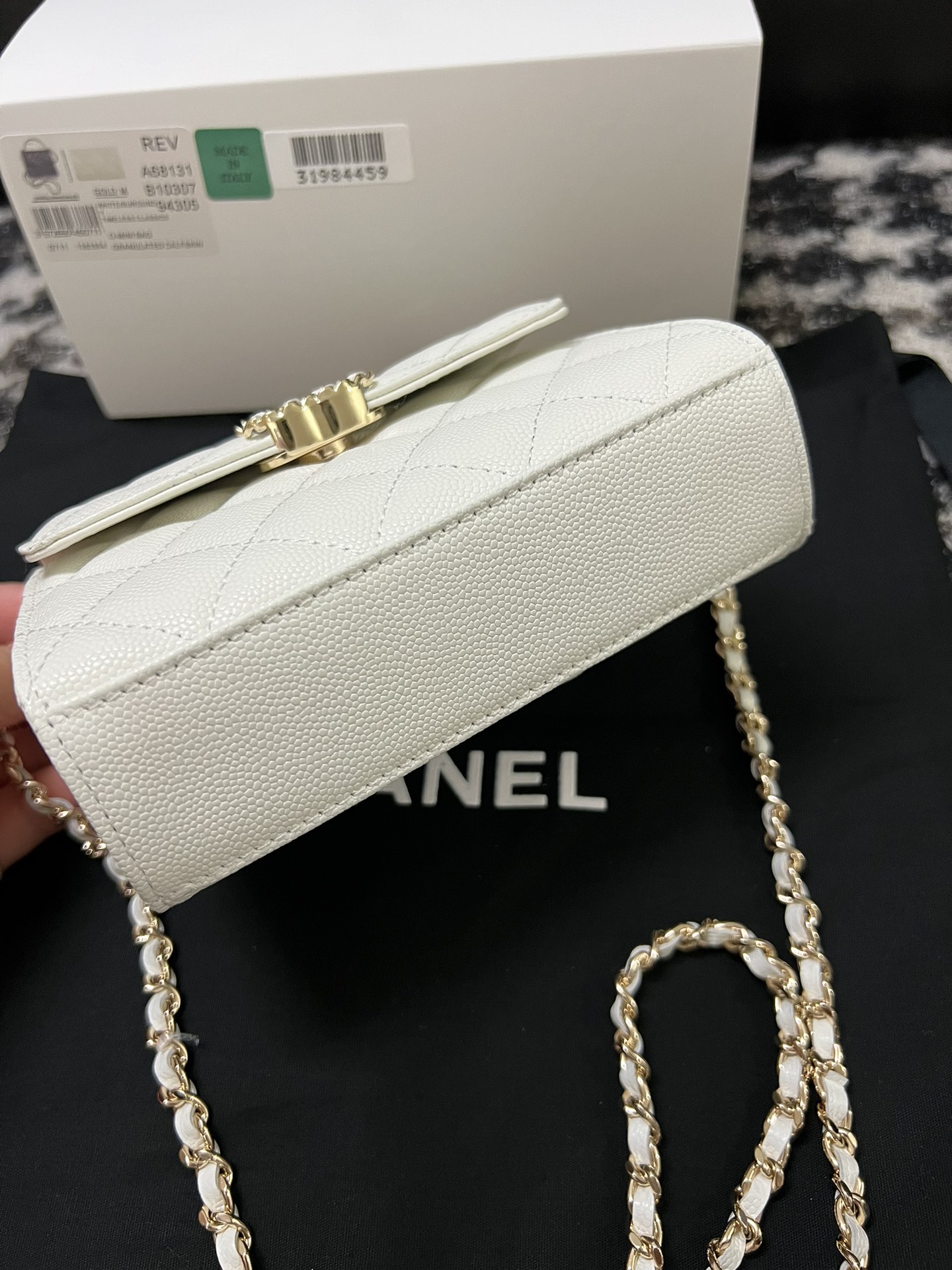 Chanel 23P Small Kelly Top Handle Handbag White