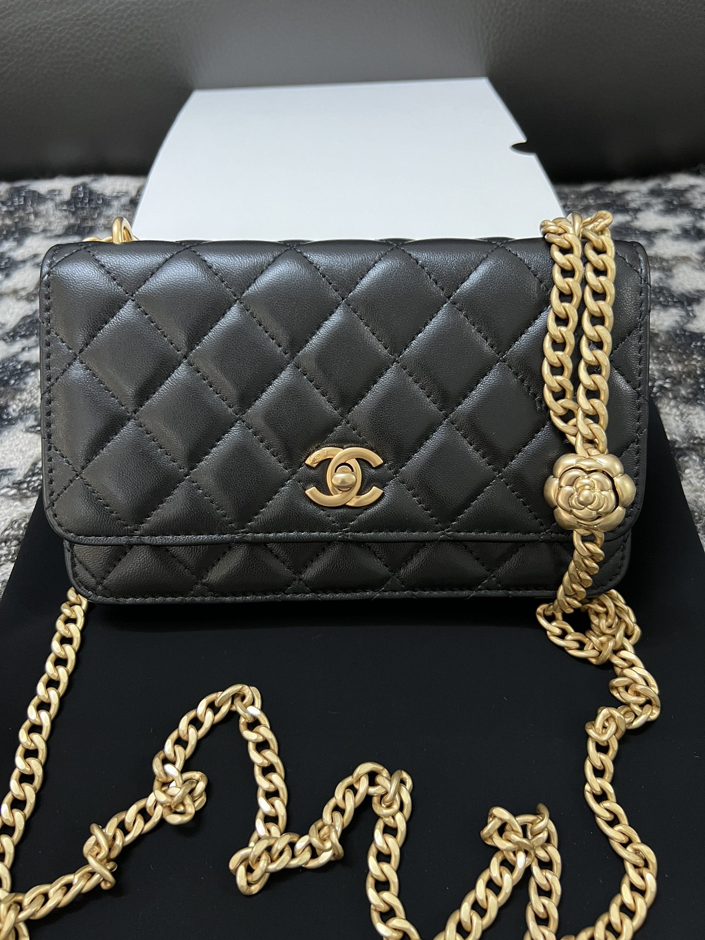 Chanel 23S Woc Wallet On Chain Black With Adjustable Camellia Buckle