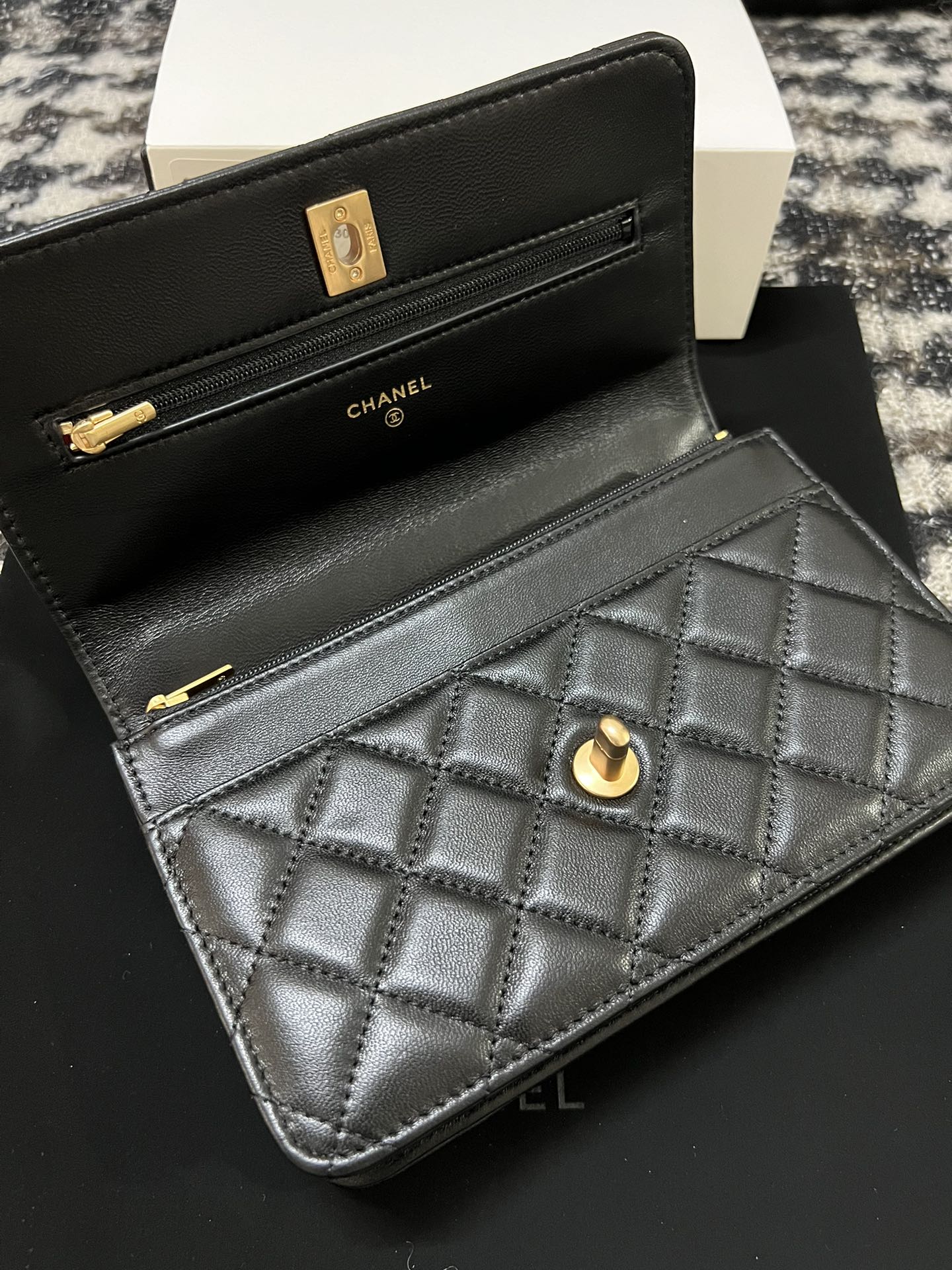 Chanel 23S Woc Wallet On Chain Black With Adjustable Camellia Buckle