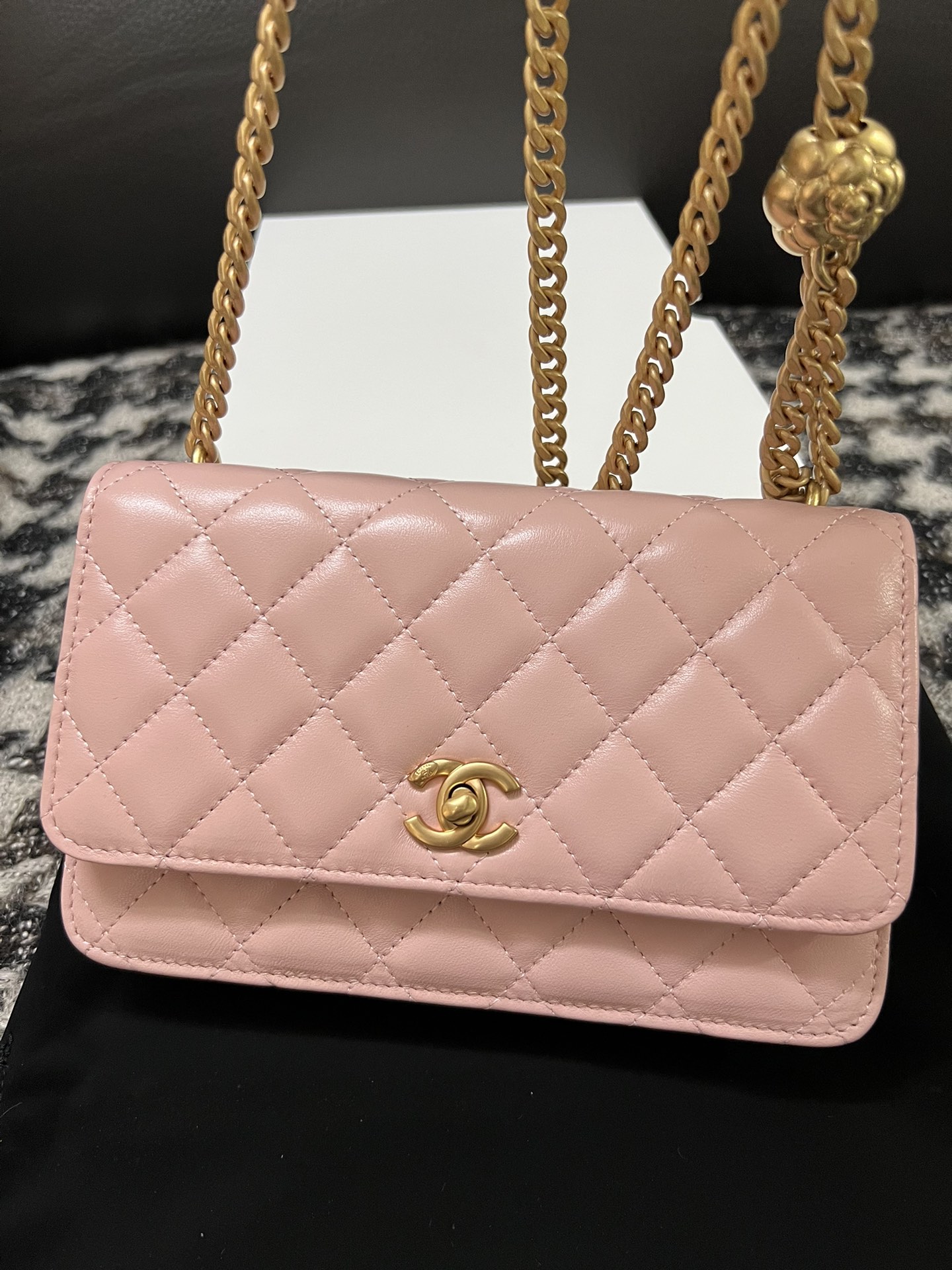 Chanel 23S Woc Wallet On Chain Pink With Adjustable Camellia Buckle