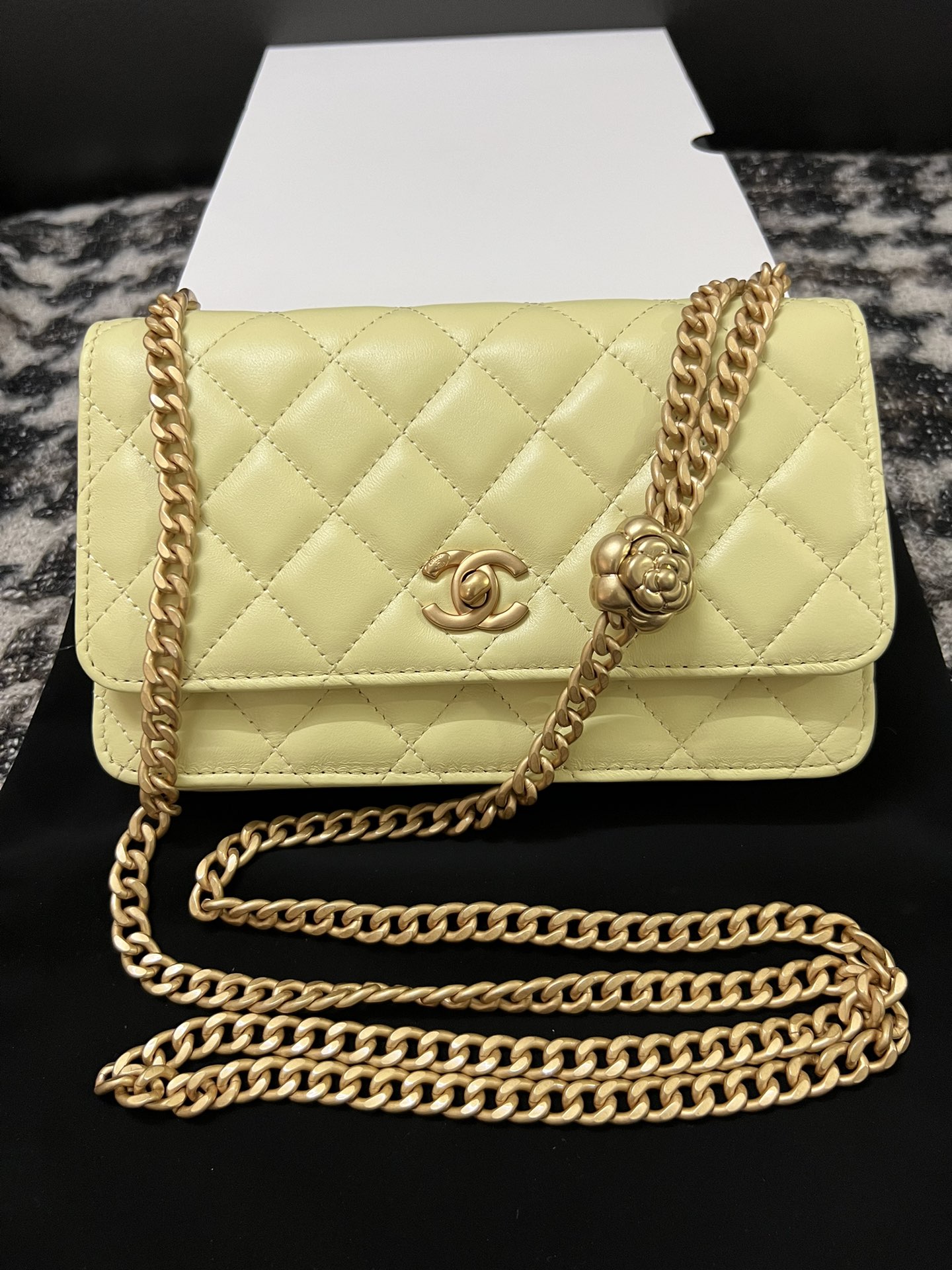 Chanel 23S Woc Wallet On Chain Yellow With Adjustable Camellia Buckle