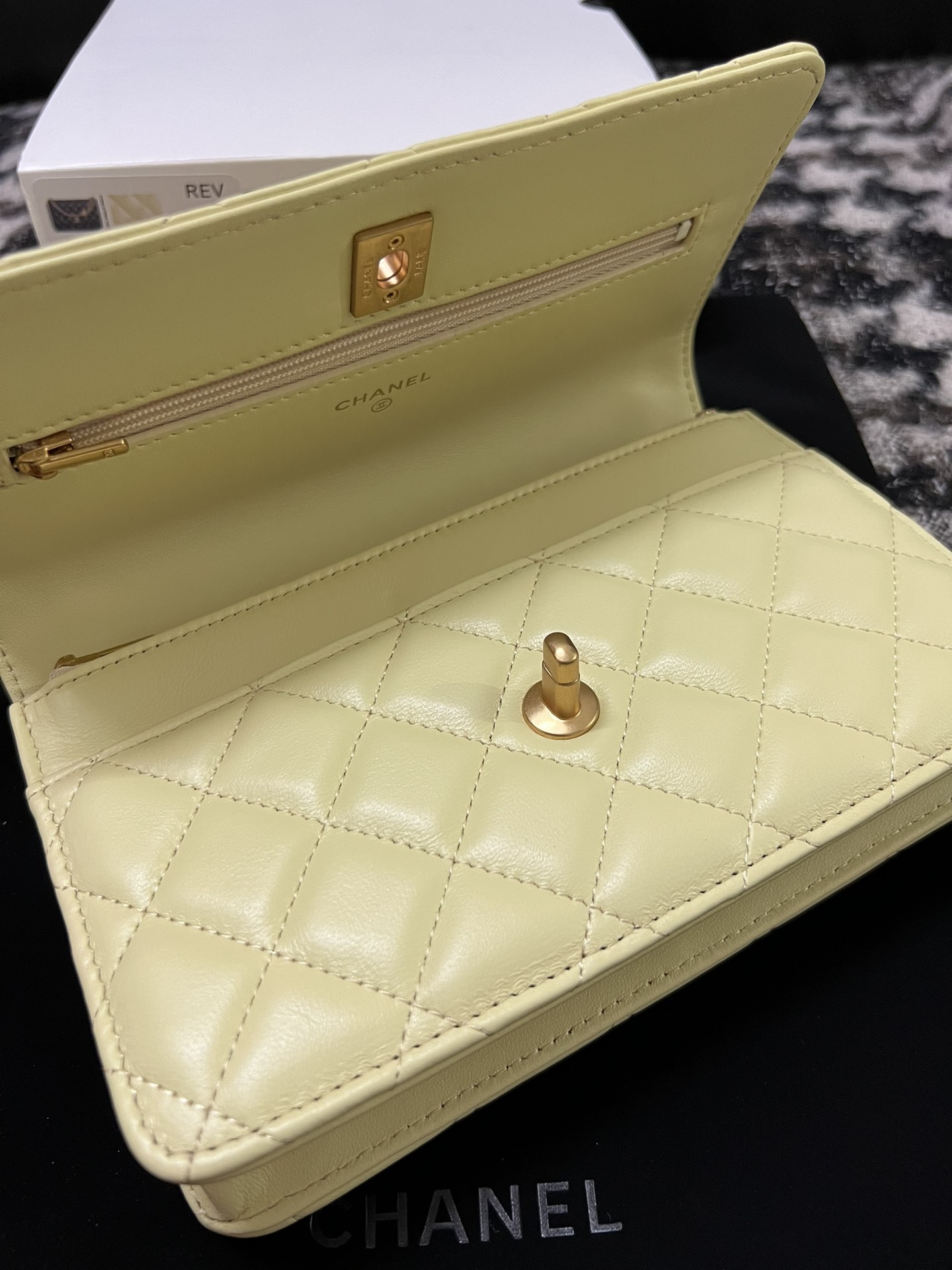 Chanel 23S Woc Wallet On Chain Yellow With Adjustable Camellia Buckle