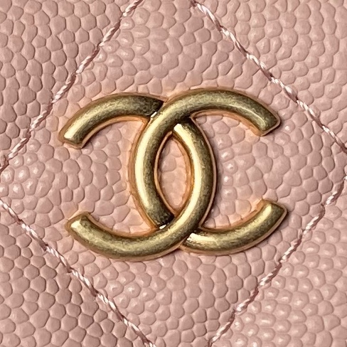 Chanel 24A AP4064 Vanity Case With Mirror Grained Calfskin Metal Pink