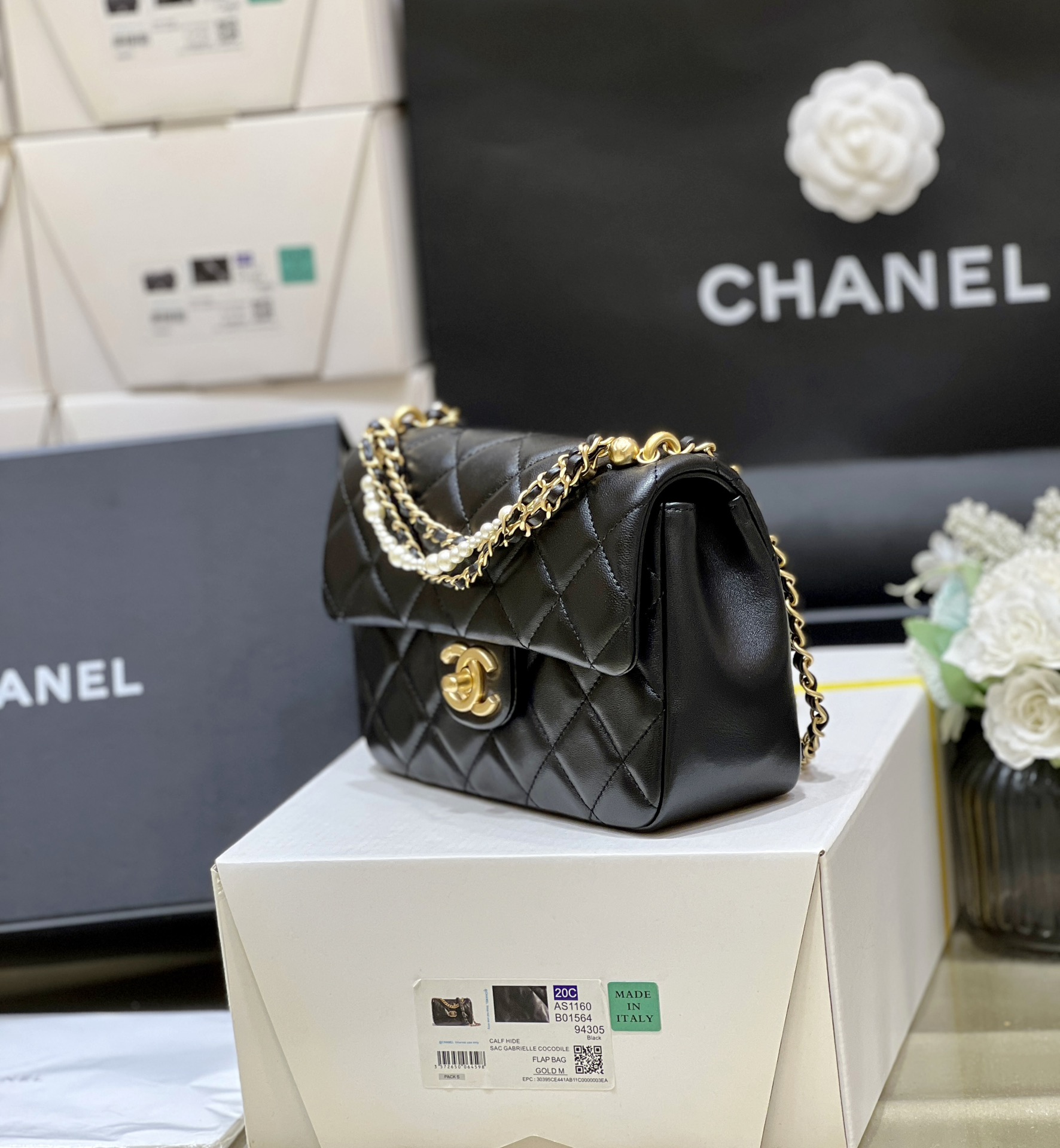 Chanel 24P AS4384 Black Lambskin