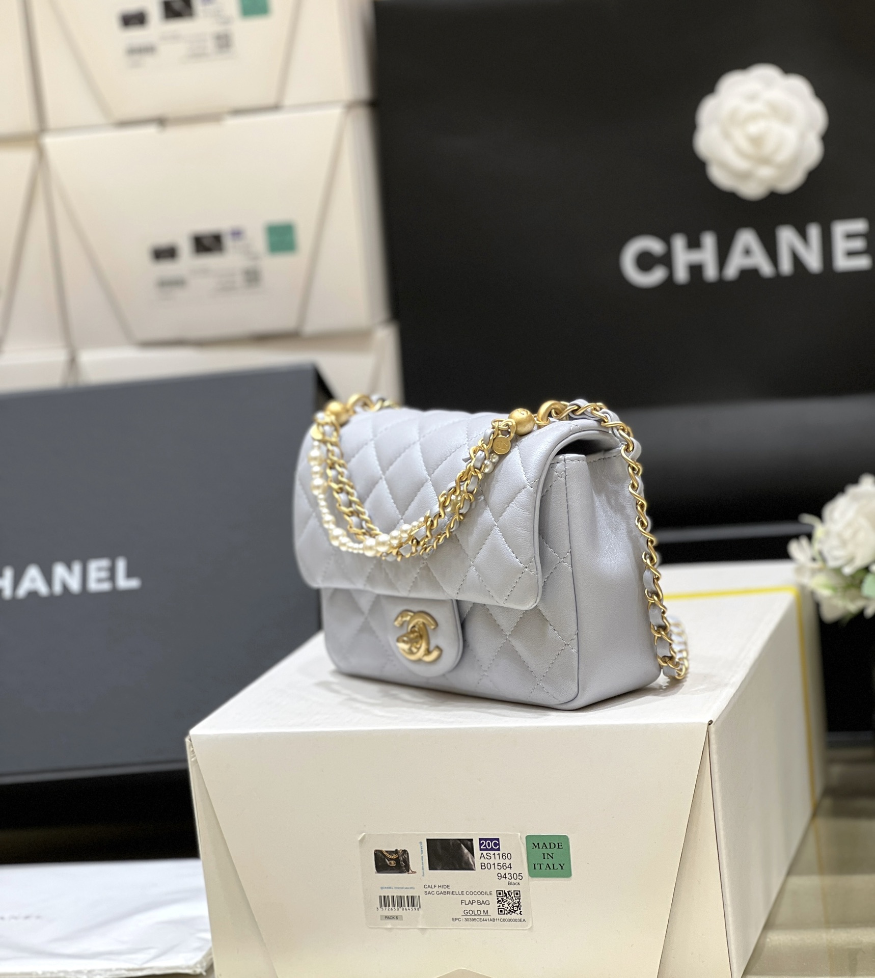 Chanel 24P AS4384 Blue Lambskin