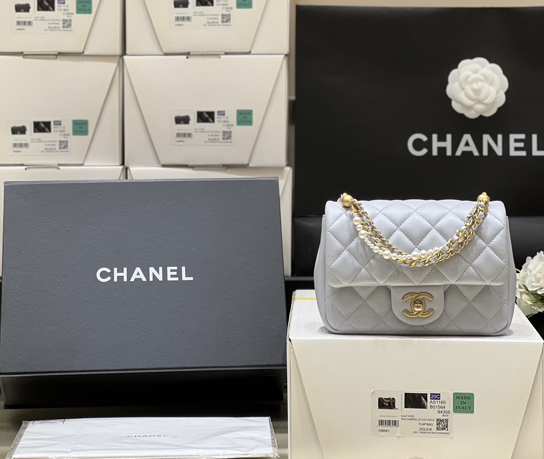 Chanel 24P AS4384 Blue Lambskin