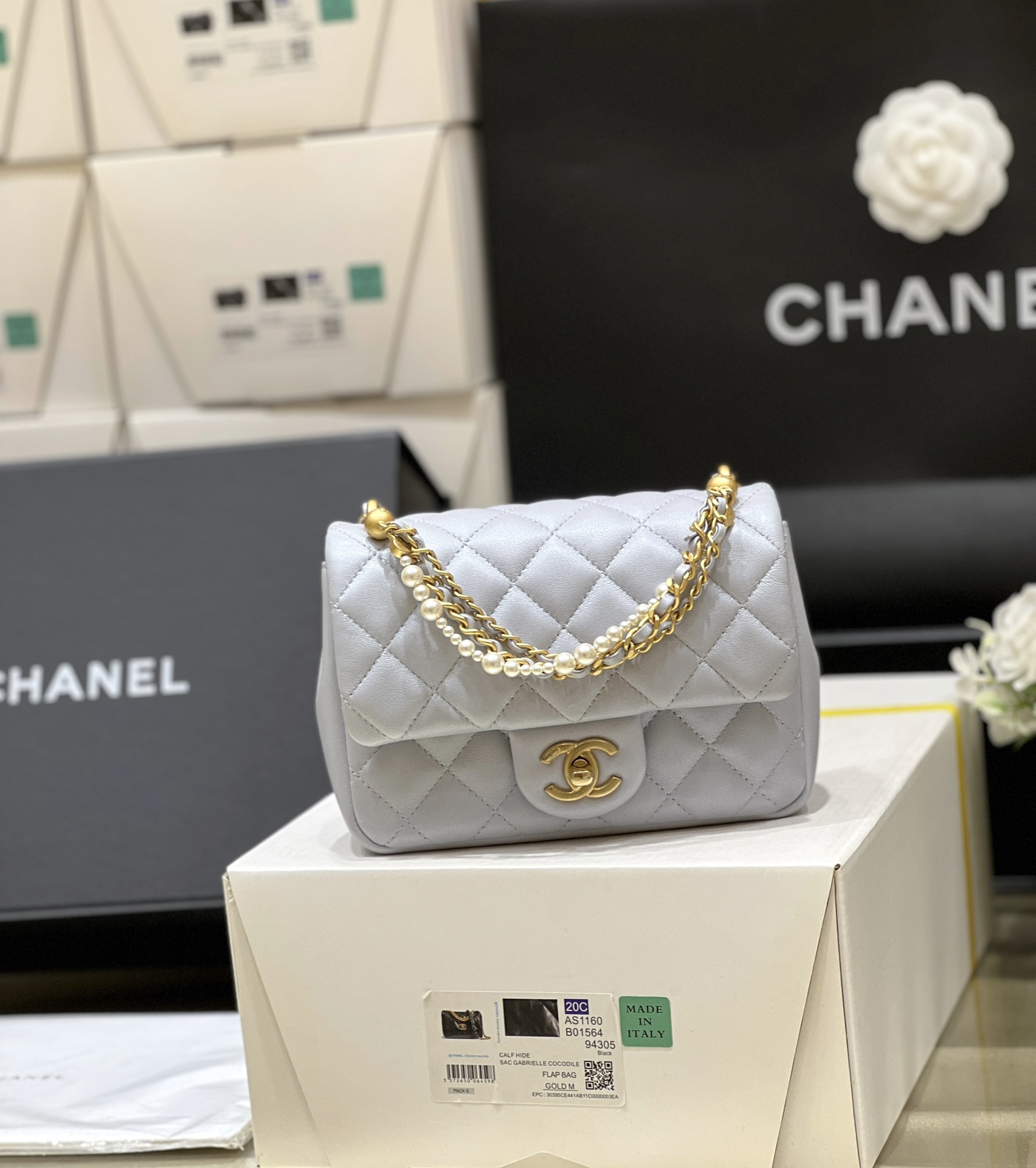 Chanel 24P AS4384 Blue Lambskin