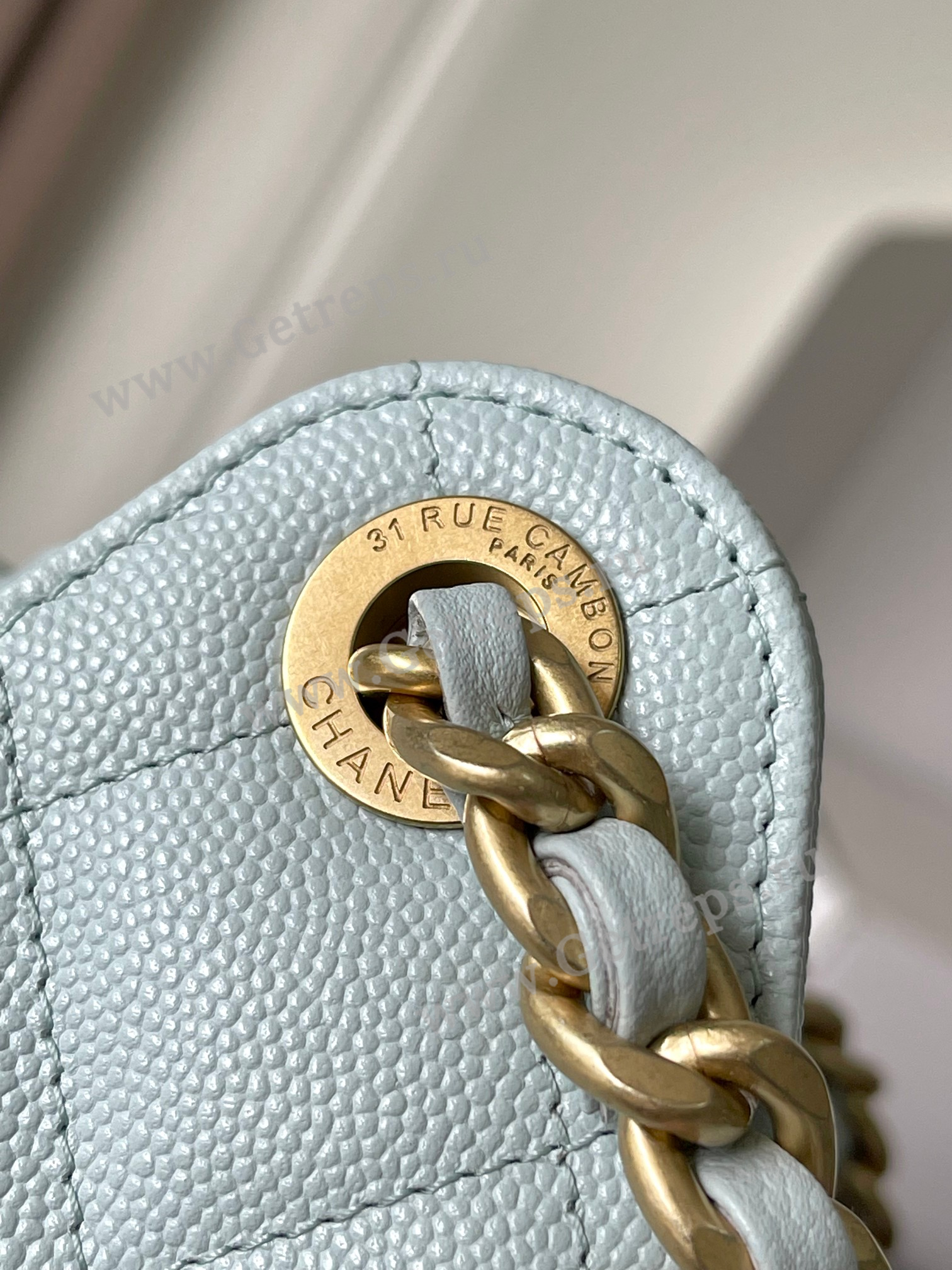 Chanel 25 Hobo Handbag Blue Caviar with Gold Hardware