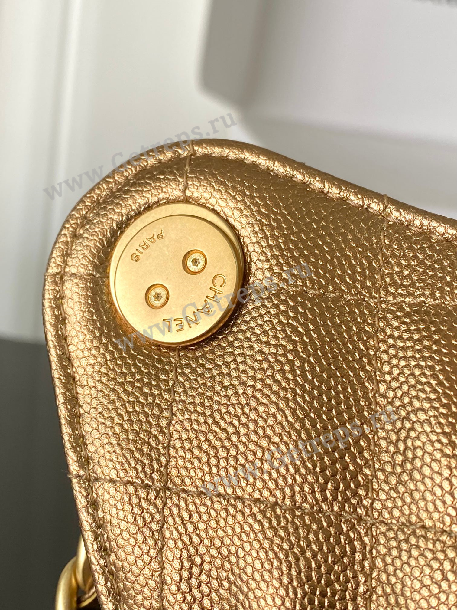 Chanel 25 Hobo Handbag Gold Caviar with Gold Hardware