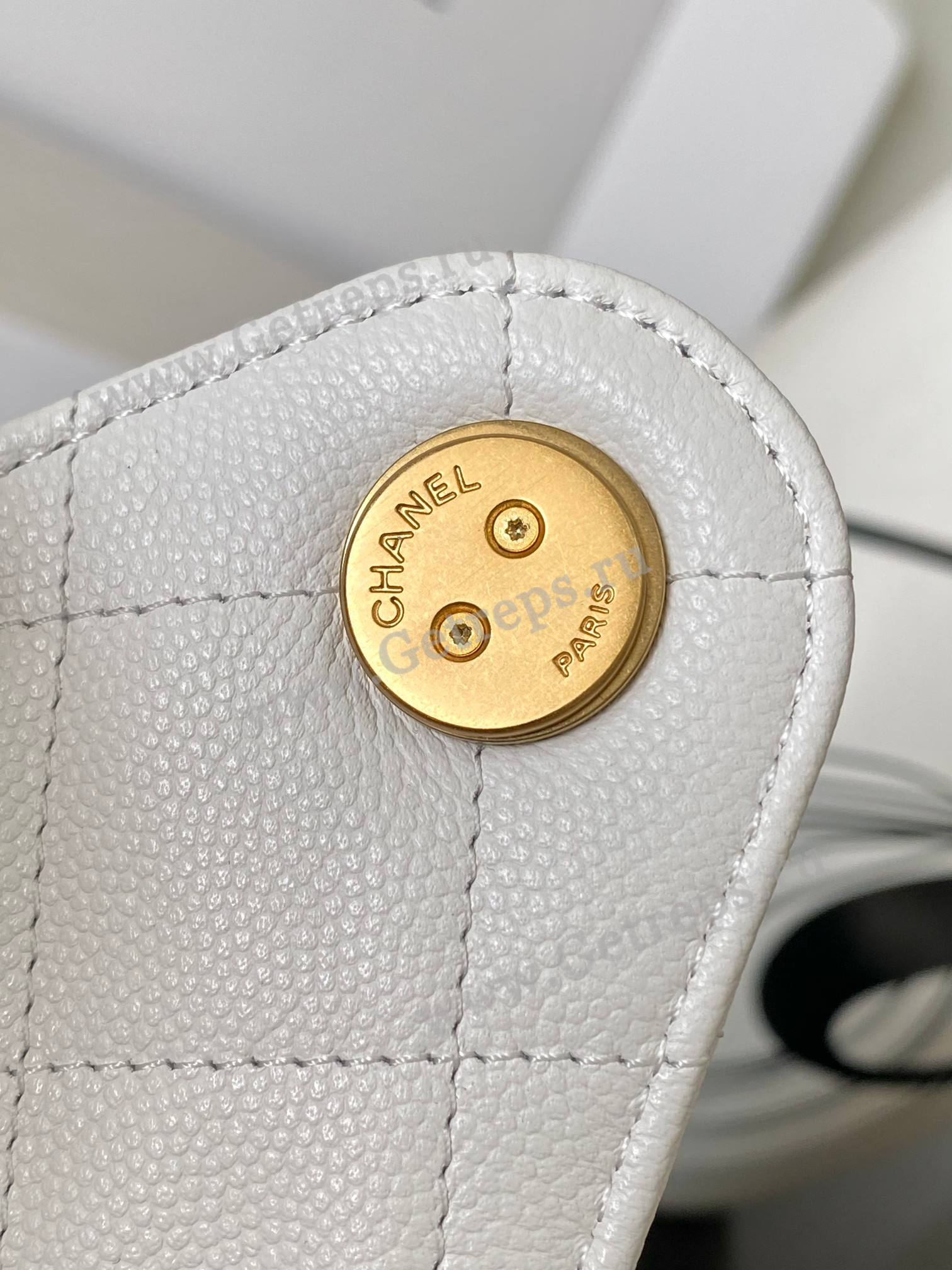 Chanel 25 Hobo Handbag White Caviar with Gold Hardware