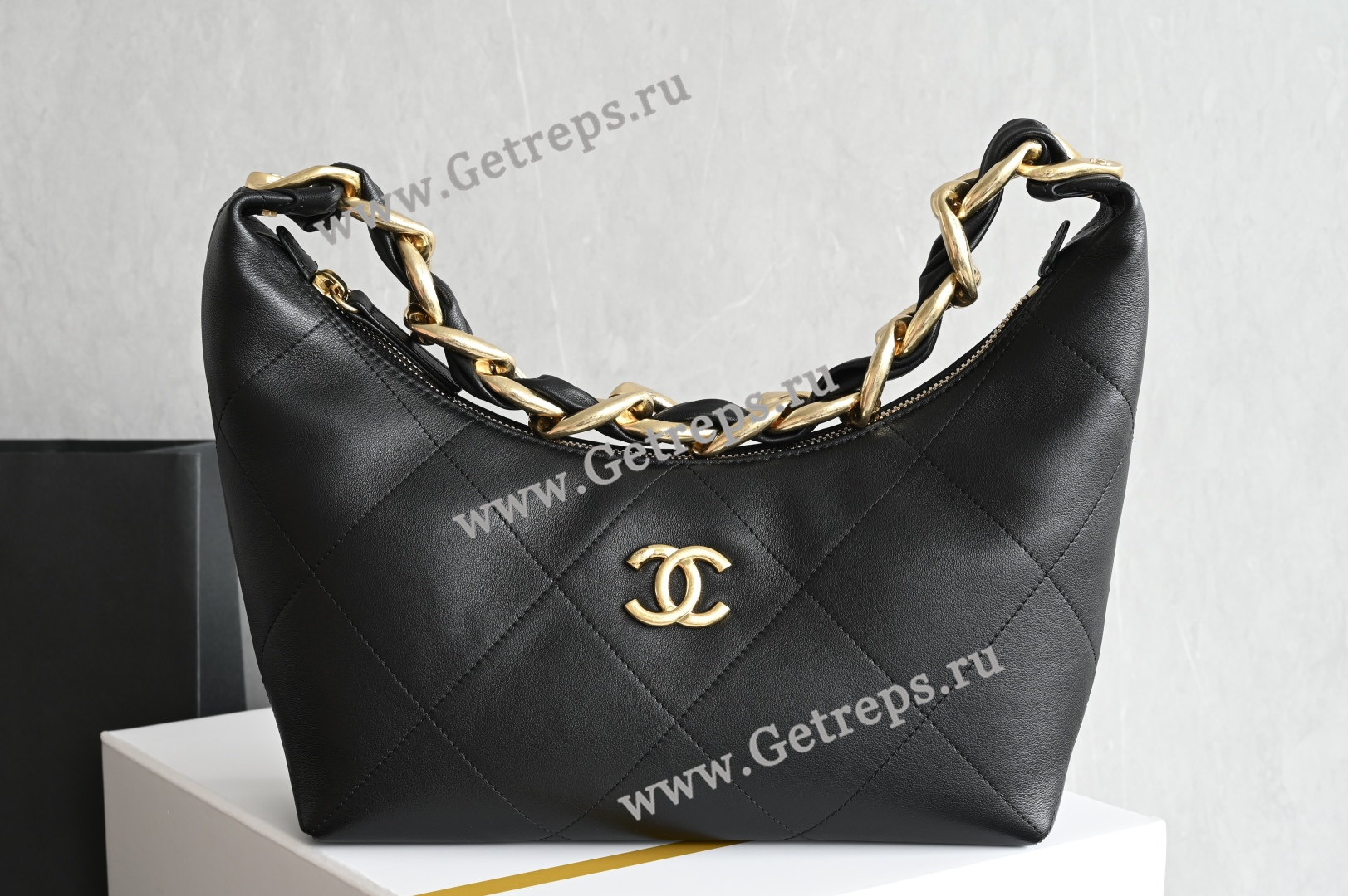 Chanel 5837 Hobo Bag Black