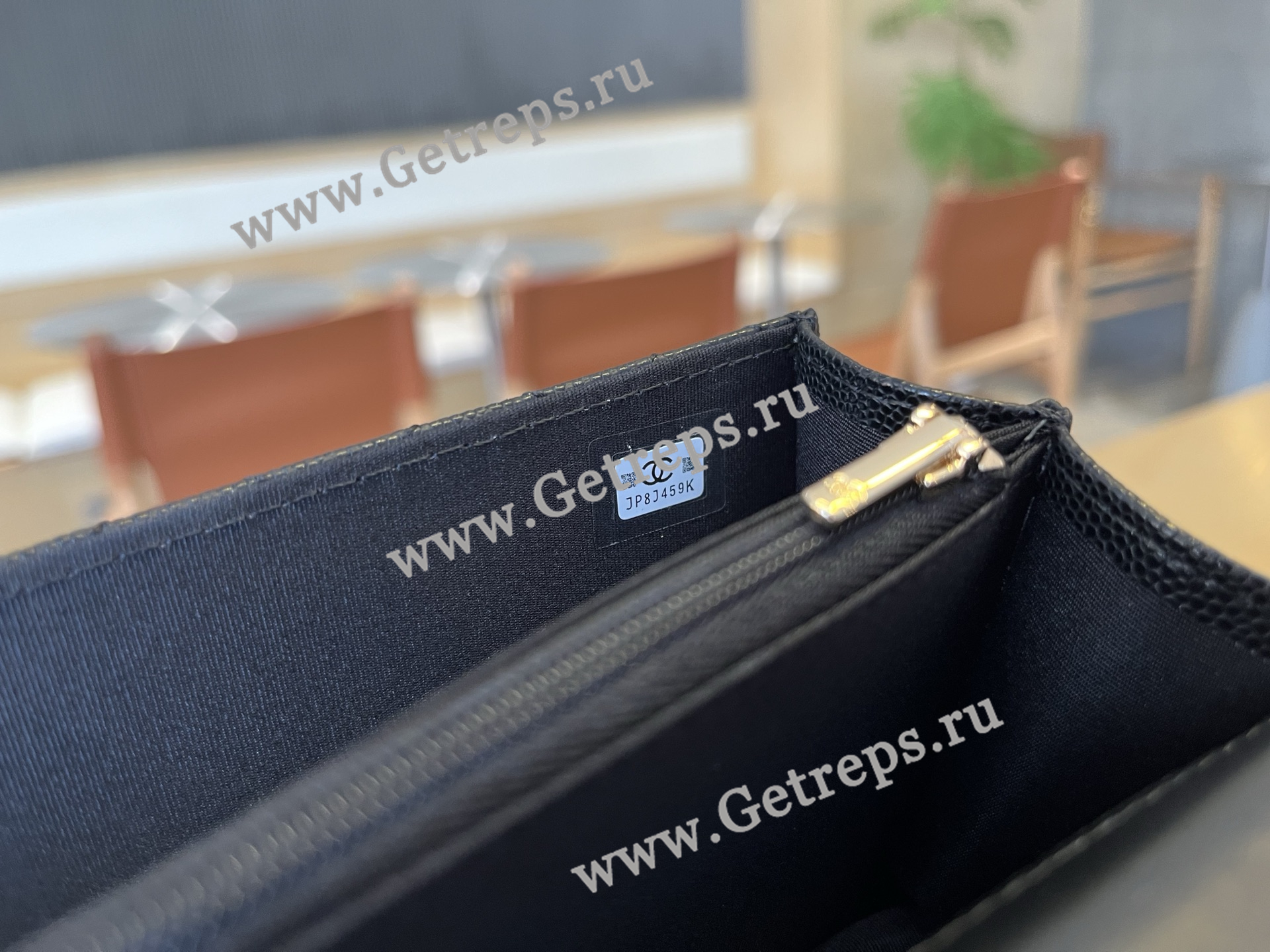 Chanel A96177 Handle WOC Wallet On Chain Gold Hardware Black Quilted Grained Calfskin