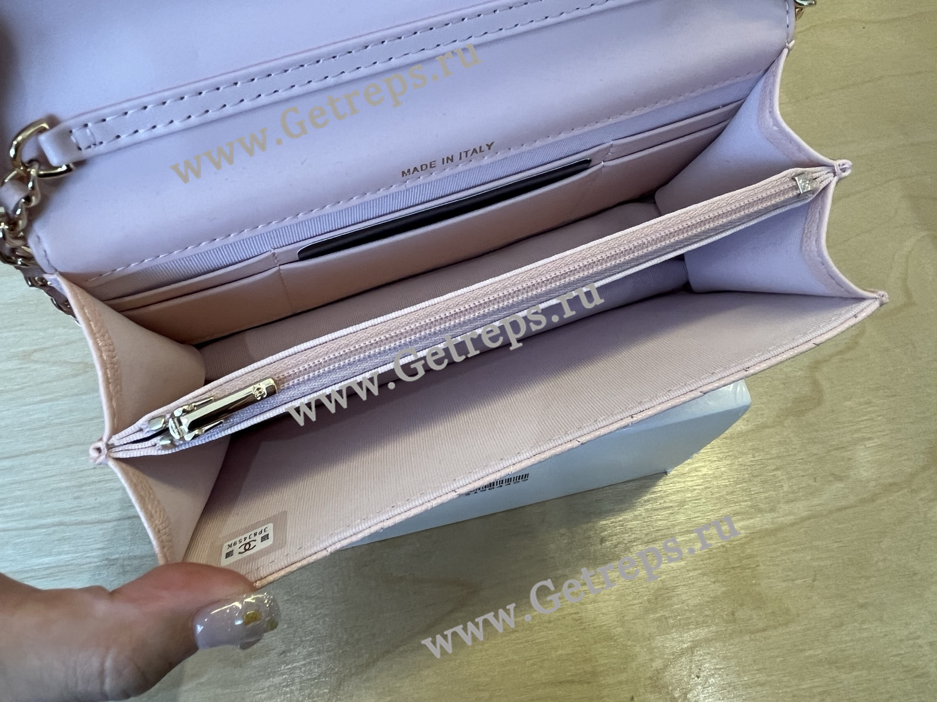 Chanel A96177 Handle WOC Wallet On Chain Gold Hardware Pink Quilted Grained Calfskin