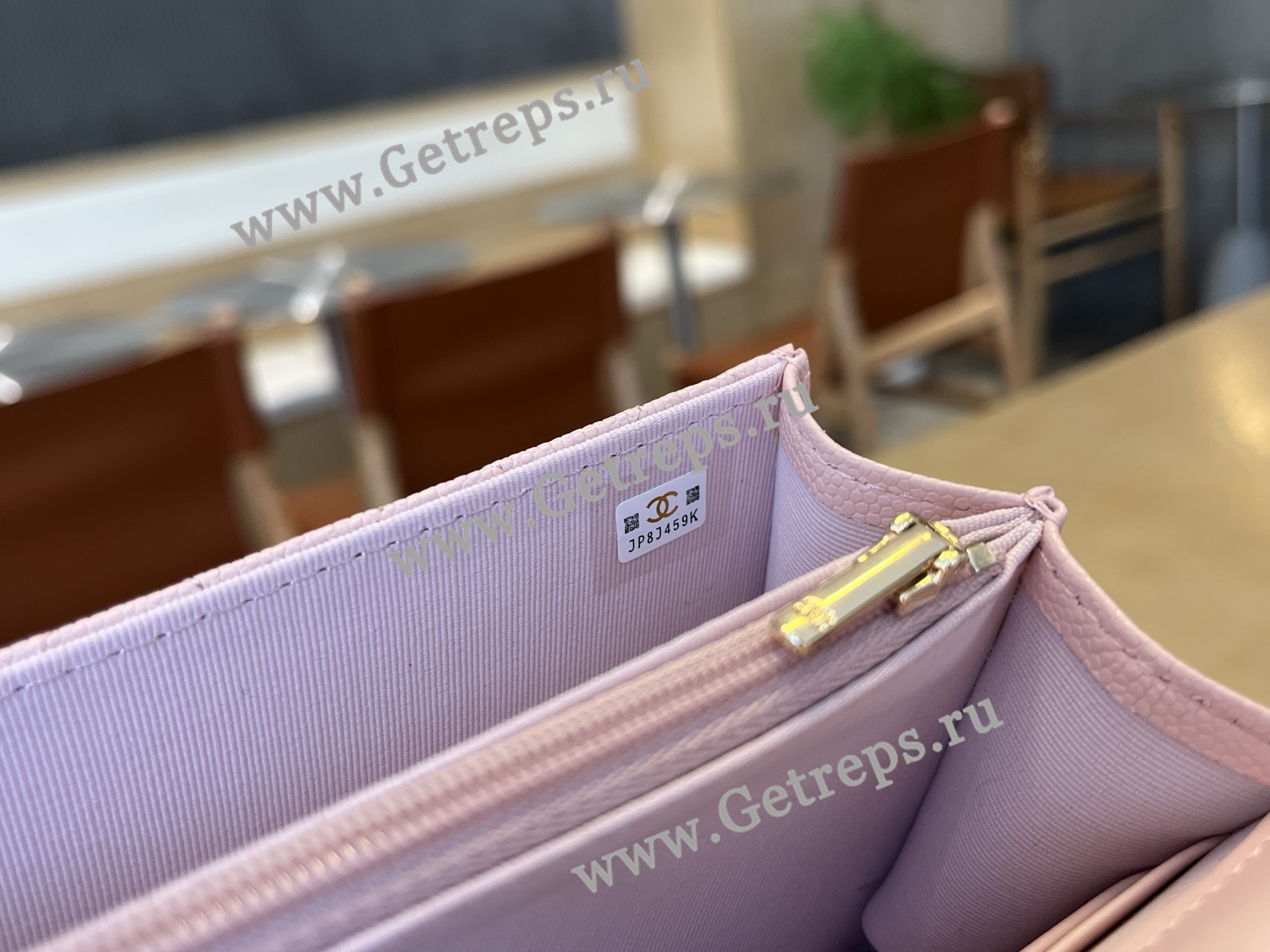 Chanel A96177 Handle WOC Wallet On Chain Gold Hardware Pink Quilted Grained Calfskin