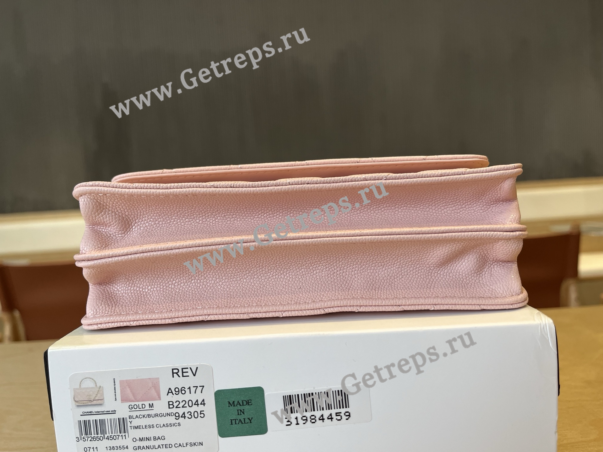 Chanel A96177 Handle WOC Wallet On Chain Gold Hardware Pink Quilted Grained Calfskin