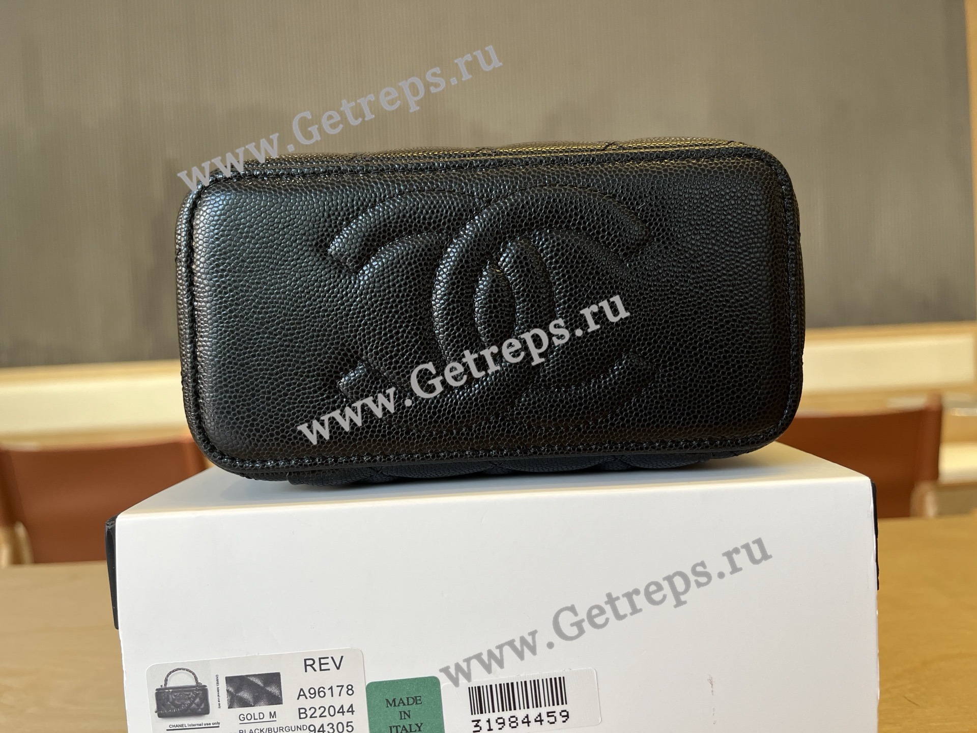 Chanel A96178 Vanity Case Caviar Black