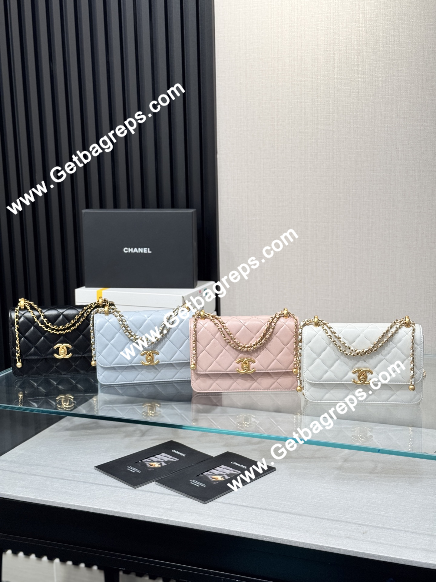 Chanel AP2649 Wallet on Chain Light Blue