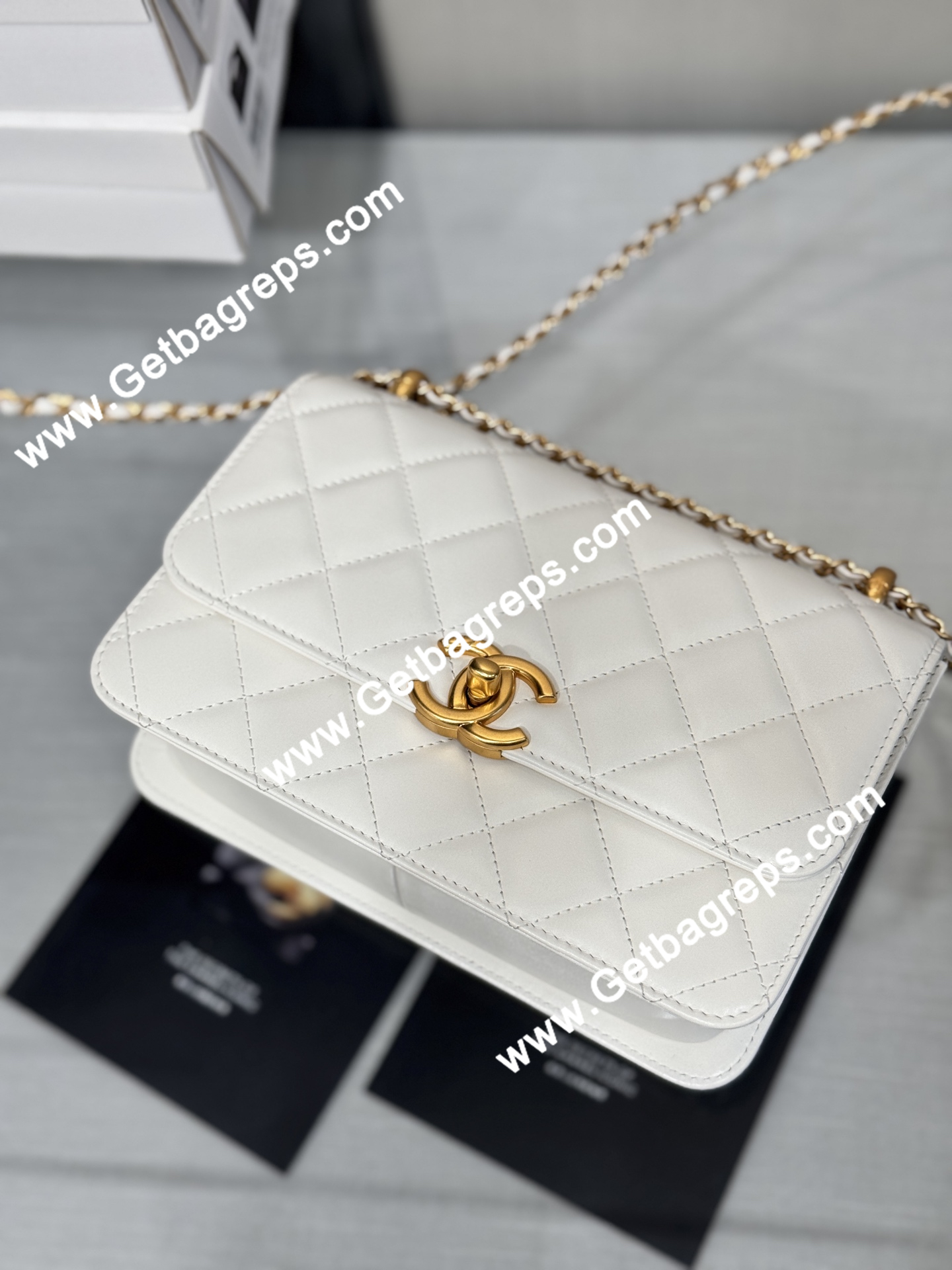 Chanel AP2649 Wallet on Chain White