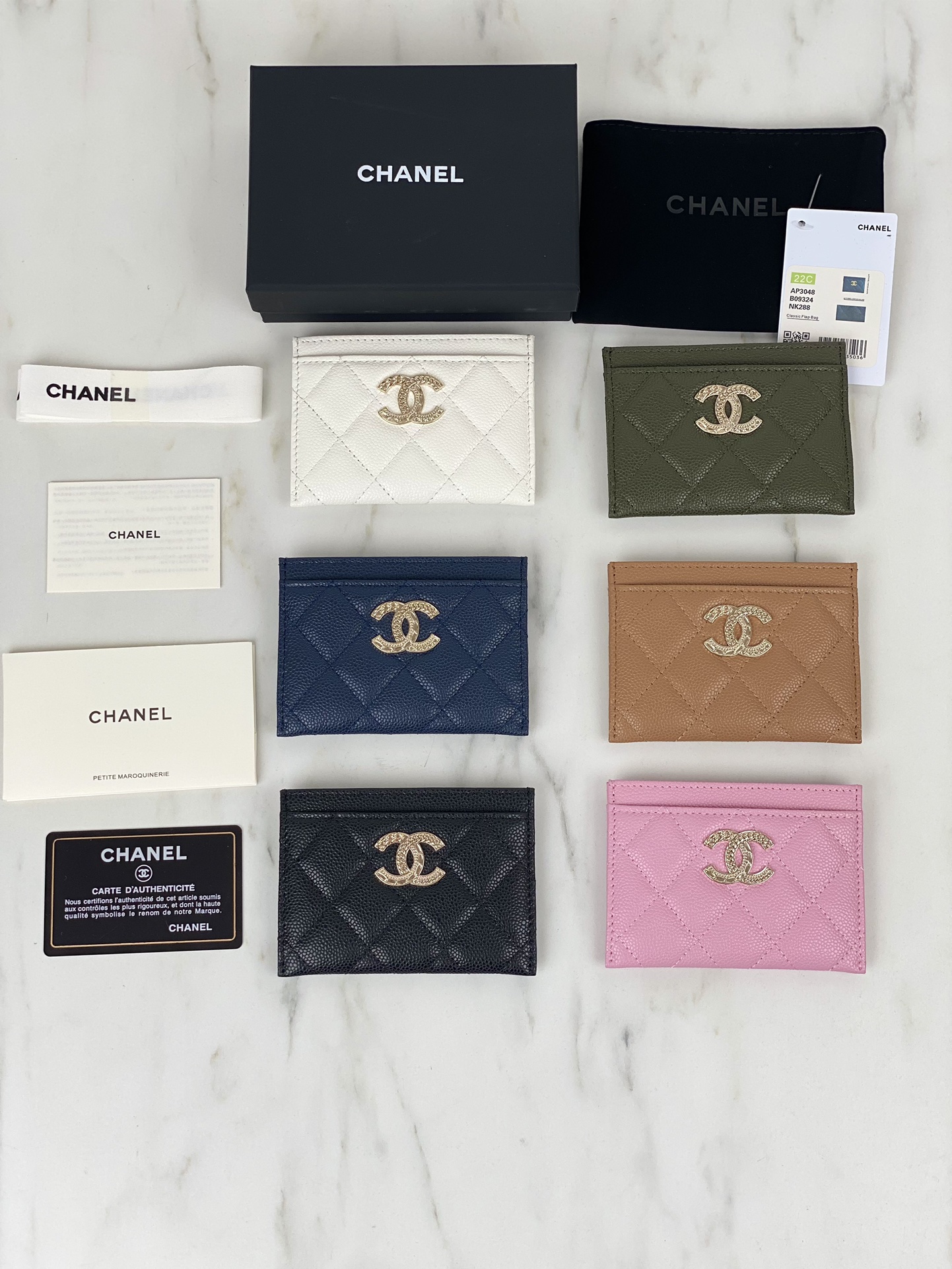 Chanel AP3048 Card Wallet With Brooch Logo 