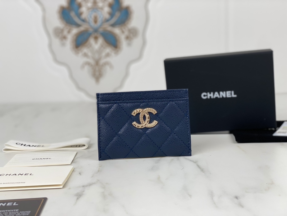 Chanel AP3048 Card Wallet With Brooch Logo 