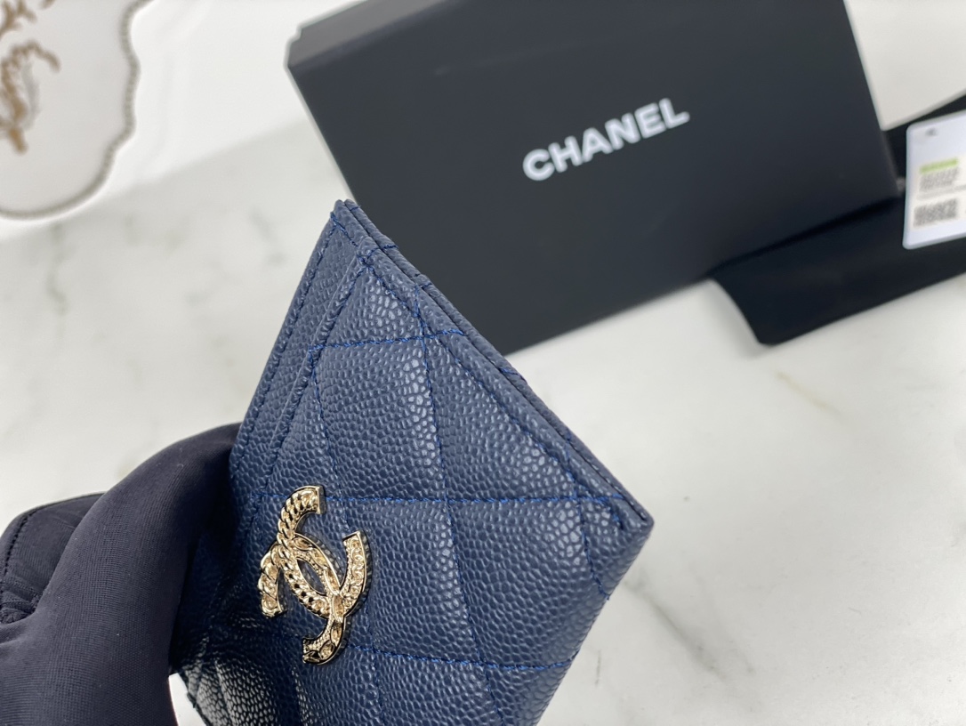 Chanel AP3048 Card Wallet With Brooch Logo 