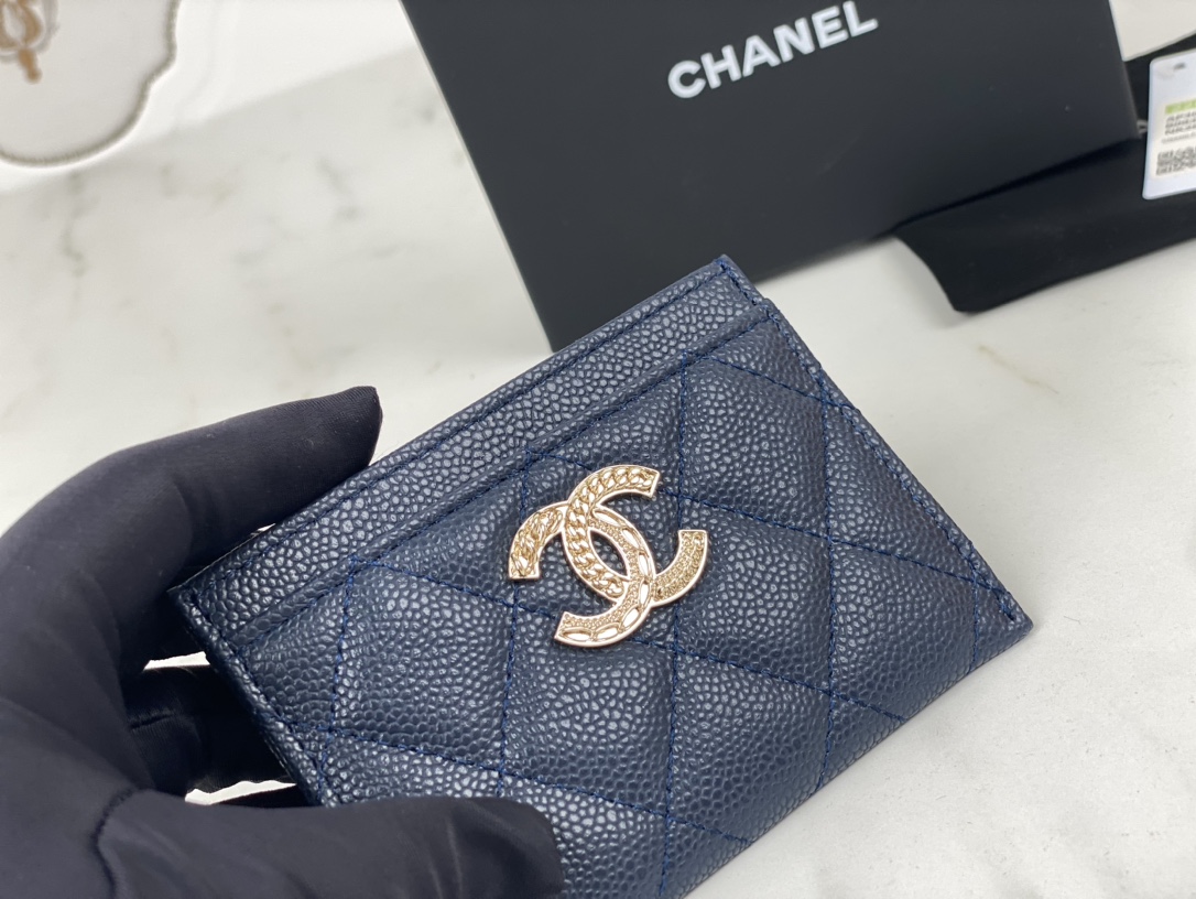 Chanel AP3048 Card Wallet With Brooch Logo 