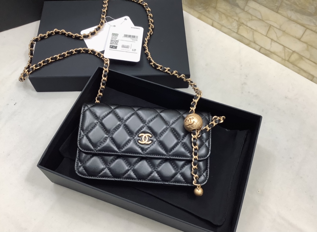 Chanel AP3071 Wallet On Chain Lambskin Black