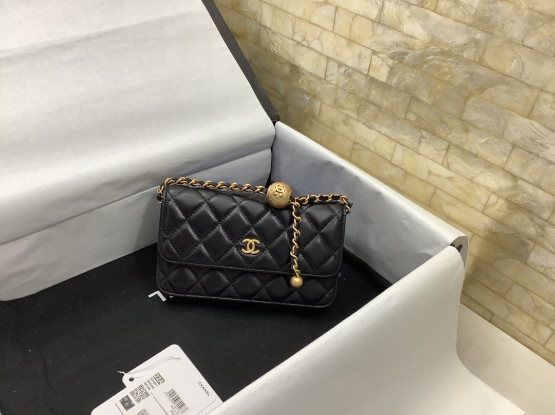 Chanel AP3071 Wallet On Chain Lambskin Black