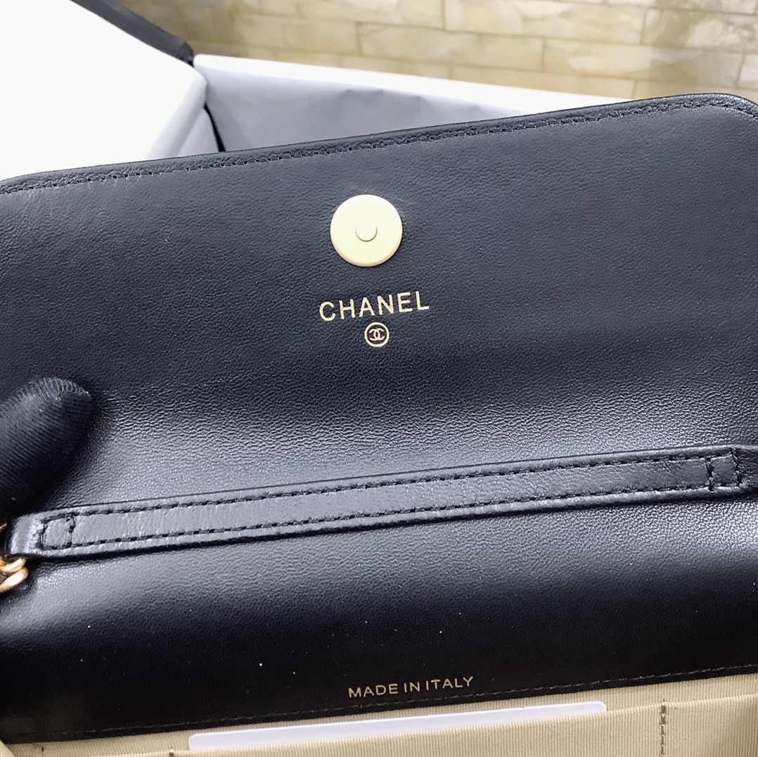 Chanel AP3071 Wallet On Chain Lambskin Black