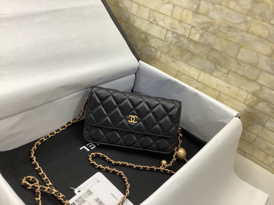 Chanel AP3071 Wallet On Chain Lambskin Black