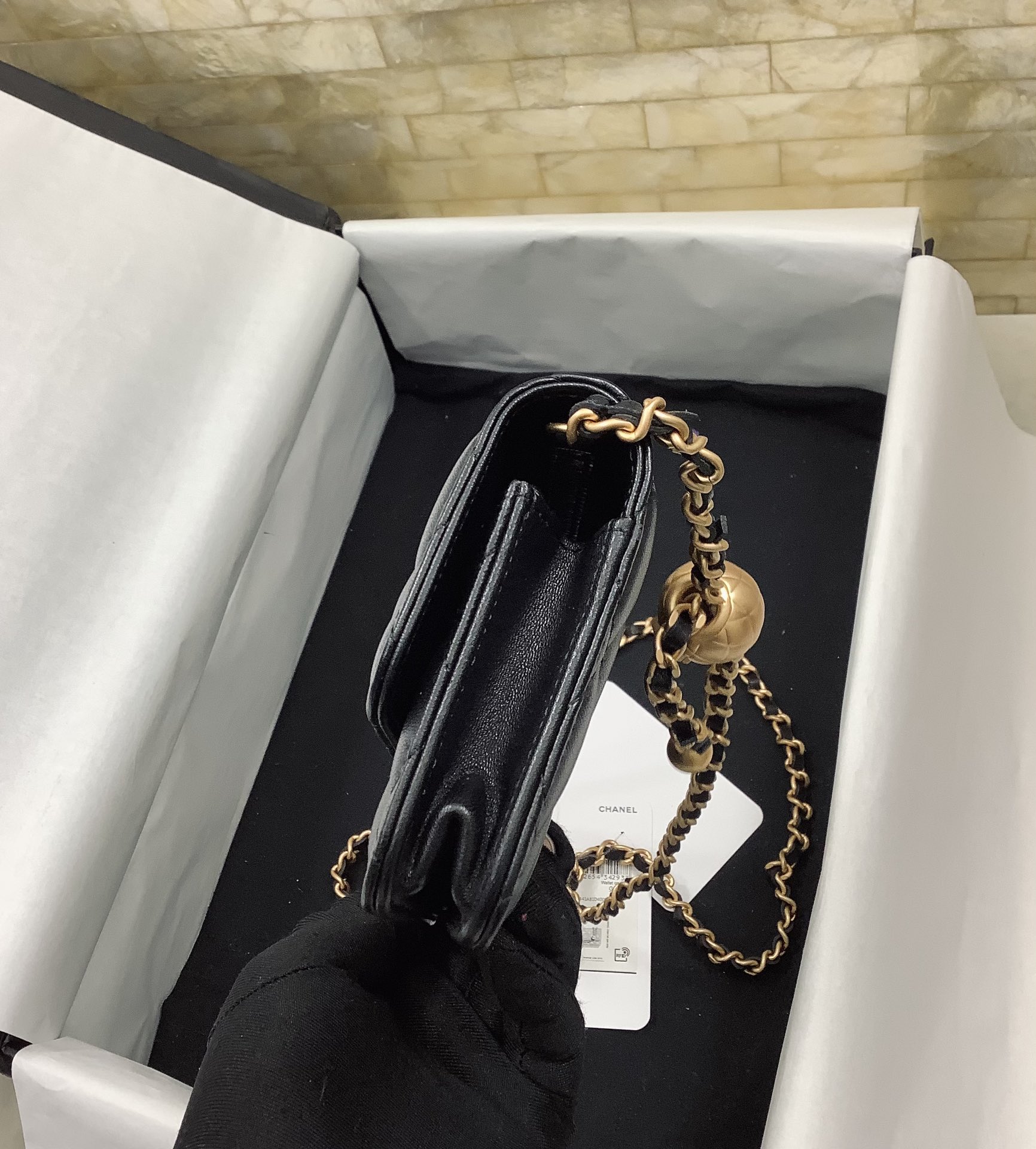 Chanel AP3071 Wallet On Chain Lambskin Black