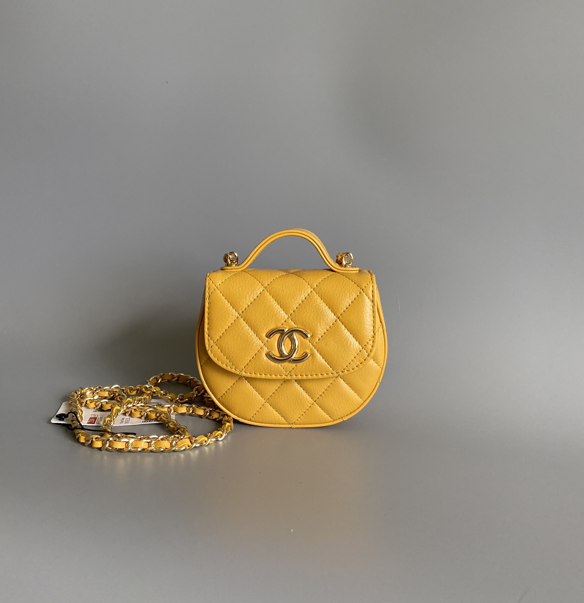 Chanel AP3378 Mini Clutch With Chain Shiny Aged Calfskin Gold-Tone Metal Yellow