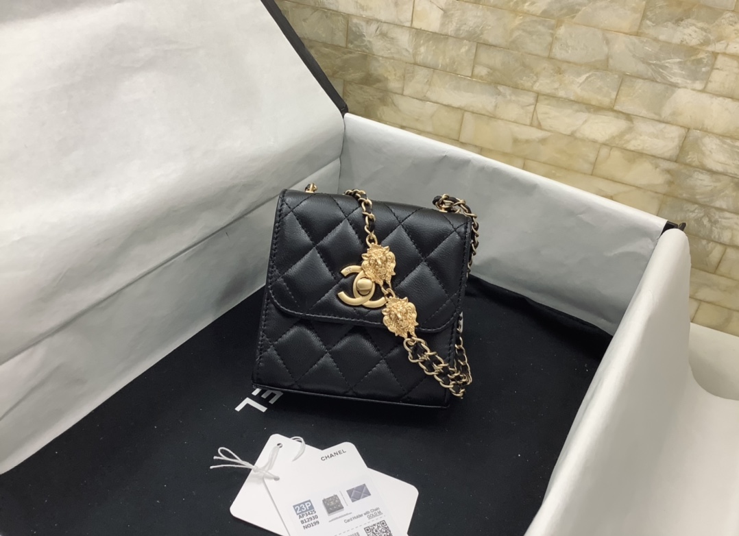 Chanel AP3425 Clutch With Chain Lambskin Black