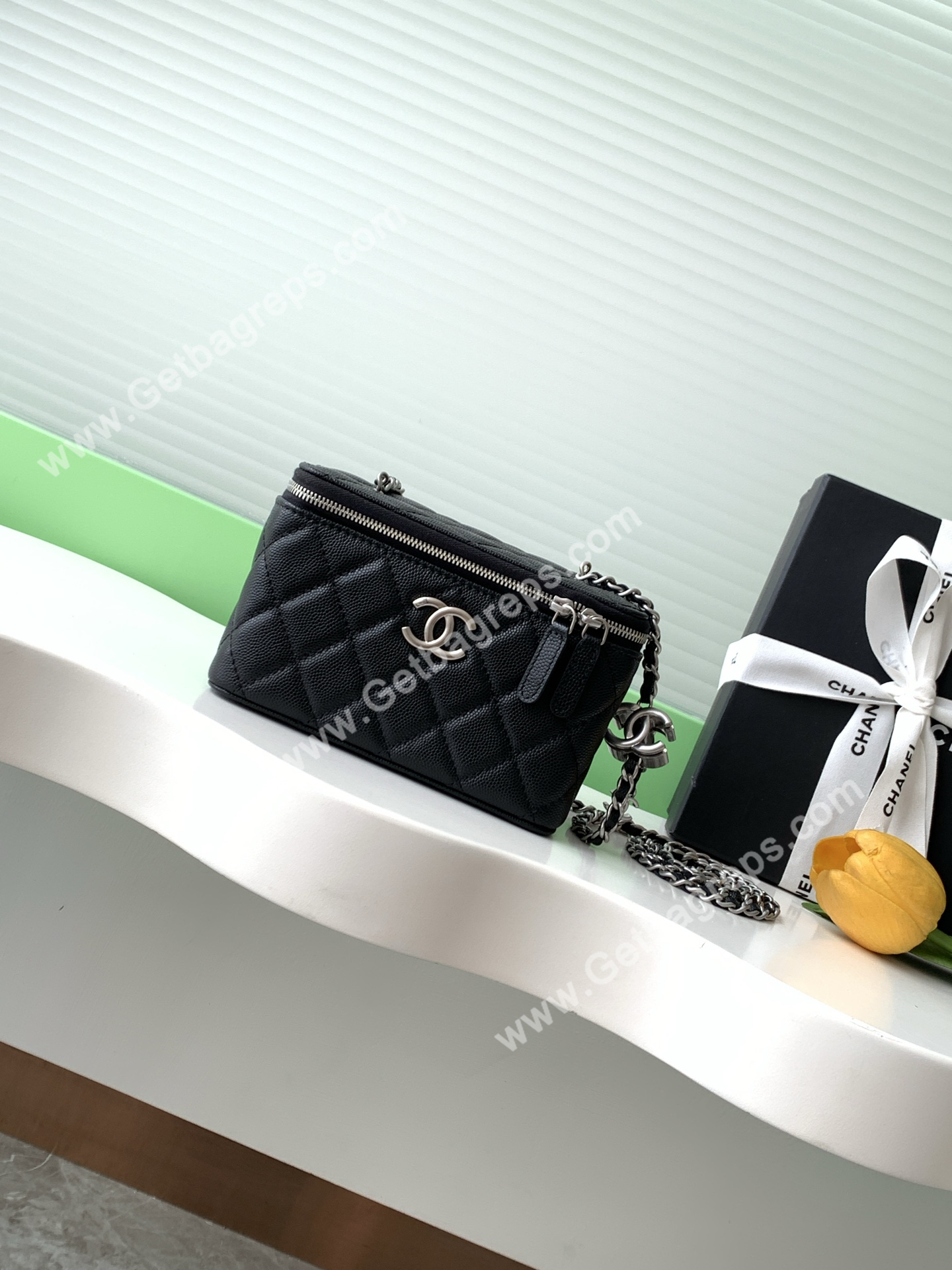 Chanel AP3940 Caviar Vanity Bag Black